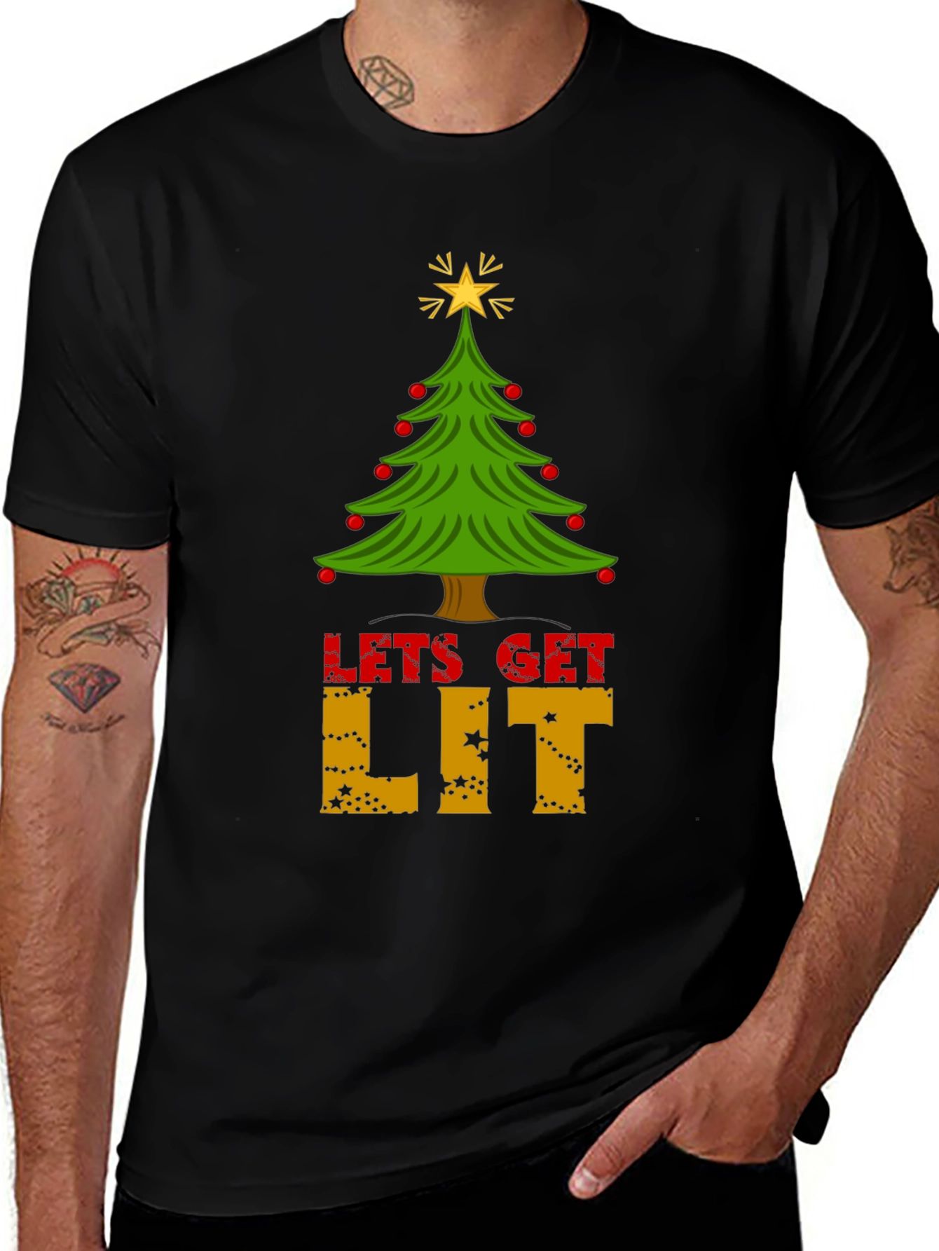 Lets Get Lit Christmas Tree T-Shirt