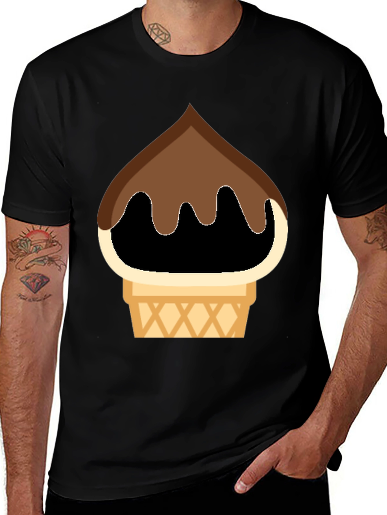 Variant 6 of Ice Cream Cone Graphic T-Shirt - Fun Dessert Tee