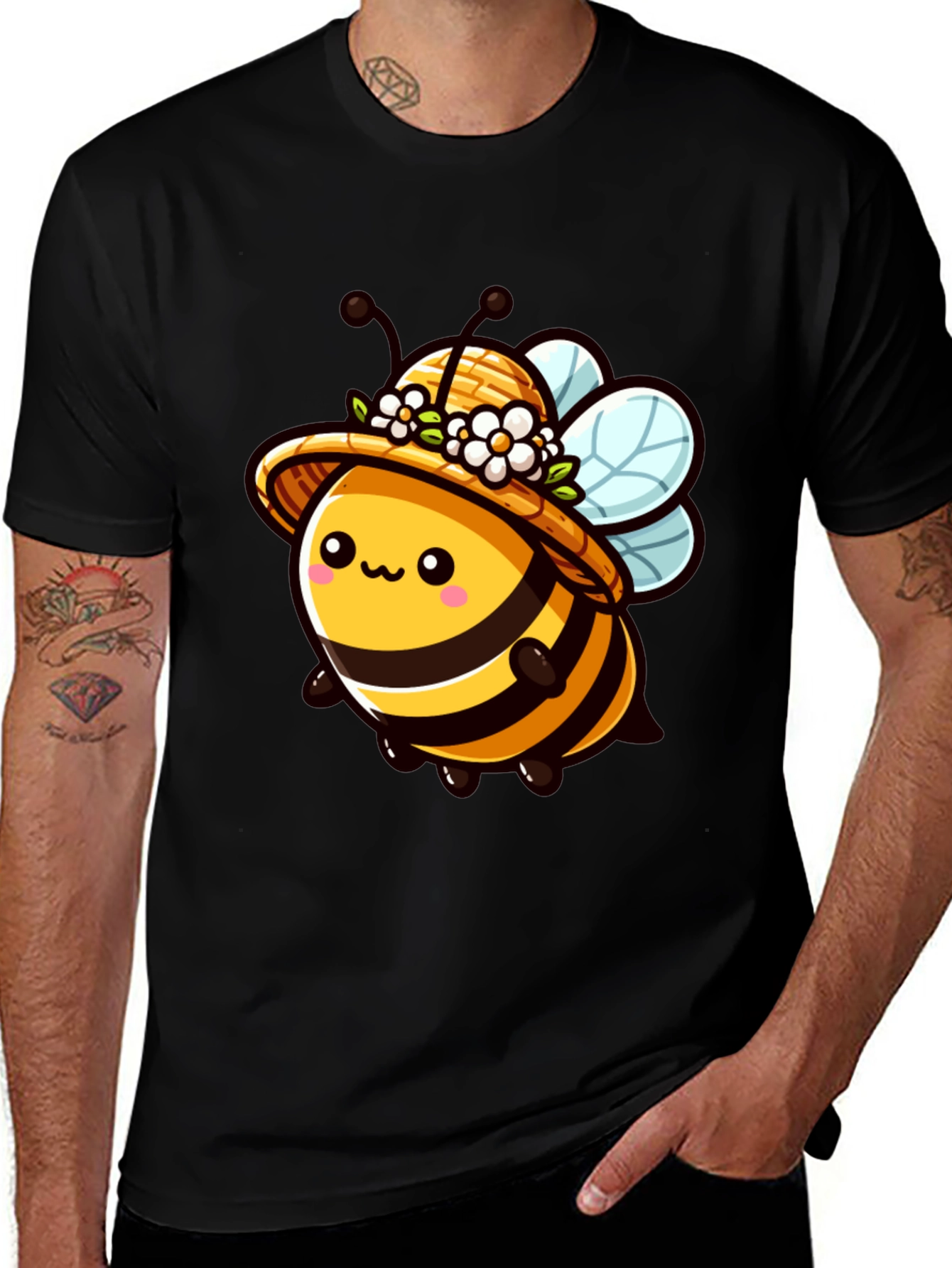 Variant 2 of Cute Bee in Hat Graphic Tee