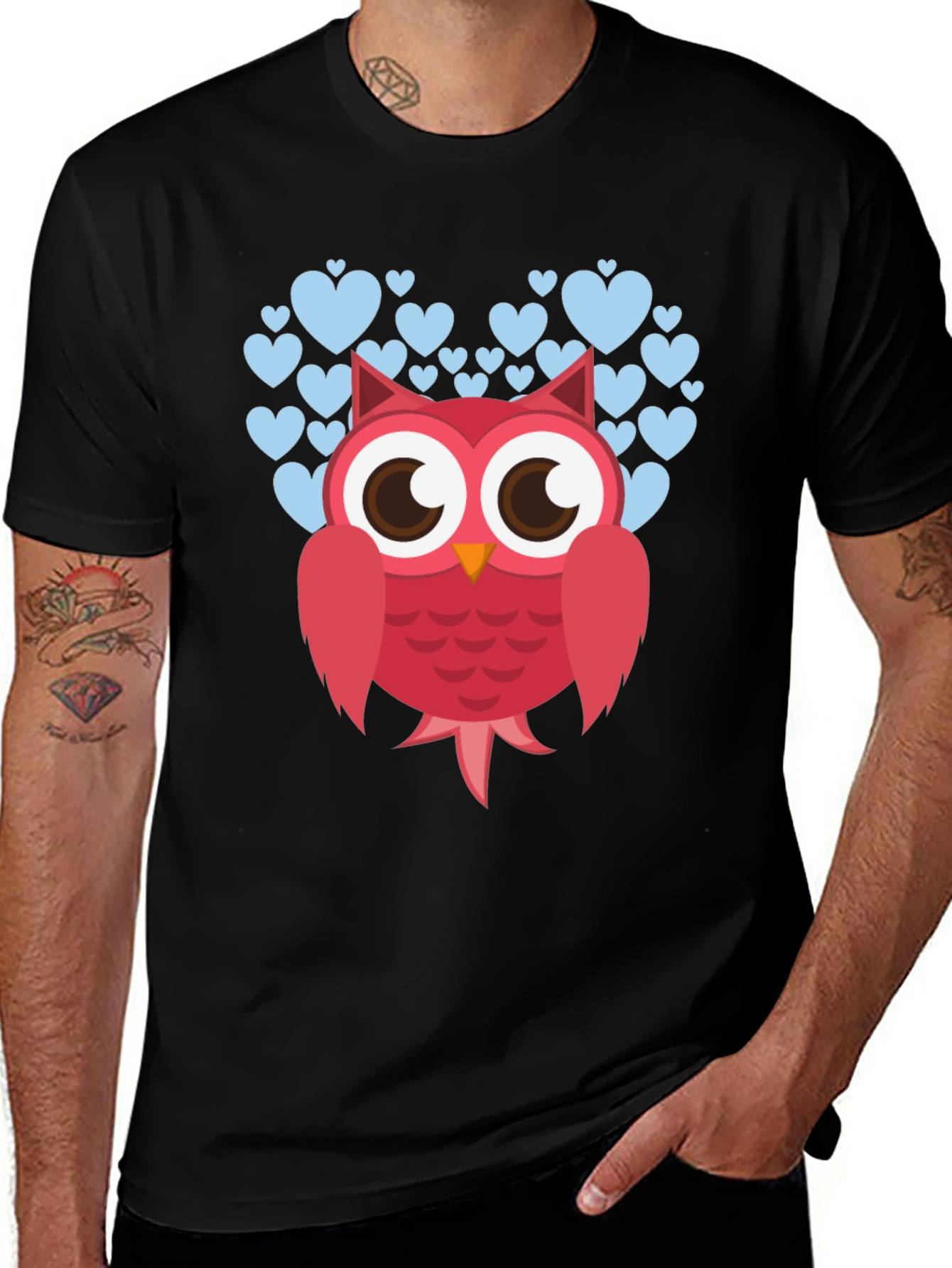 Variant 18 of Cute Owl Heart T-Shirt - Trendy Graphic Tee