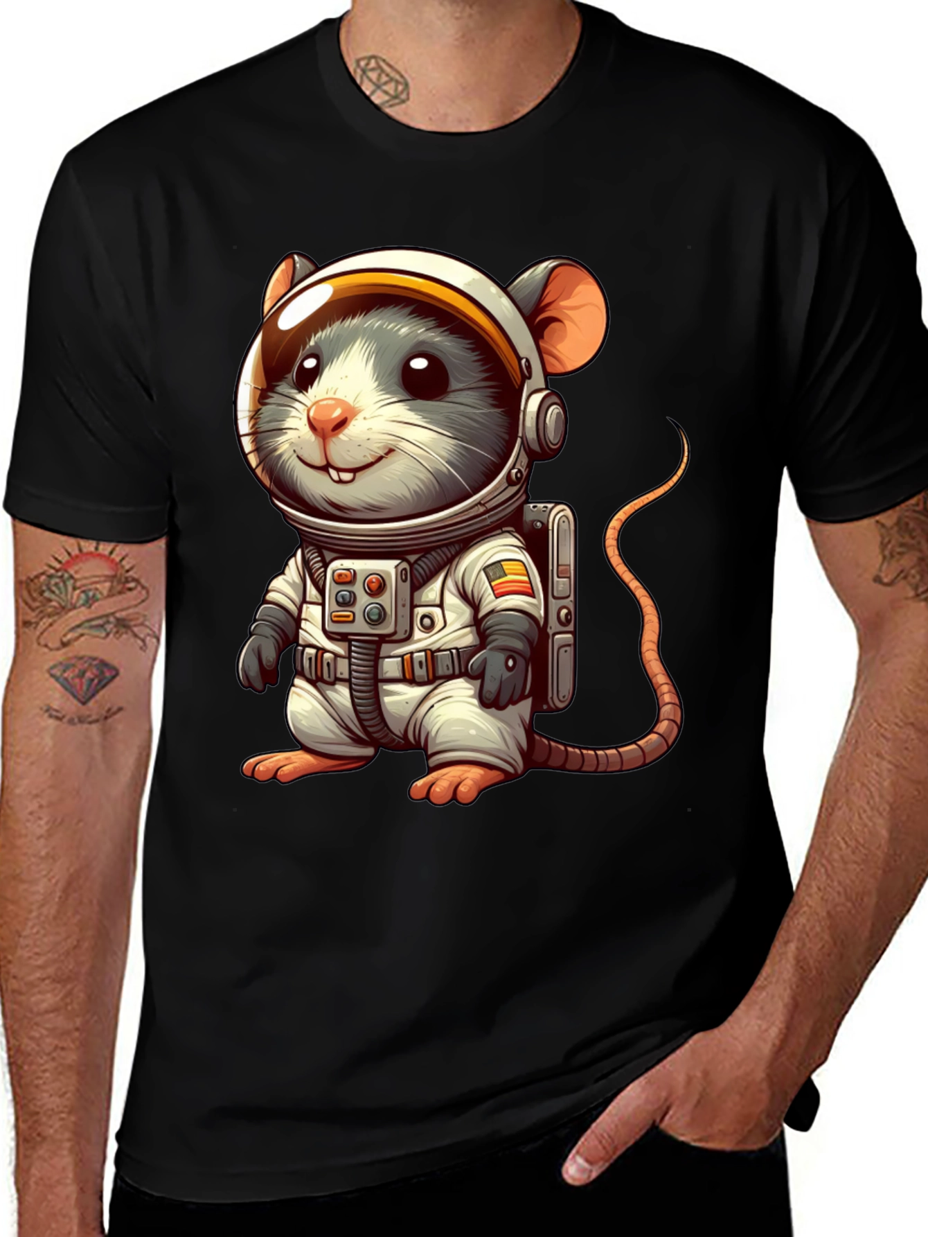 Variant 2 of Cute Mouse Astronaut Graphic Tee