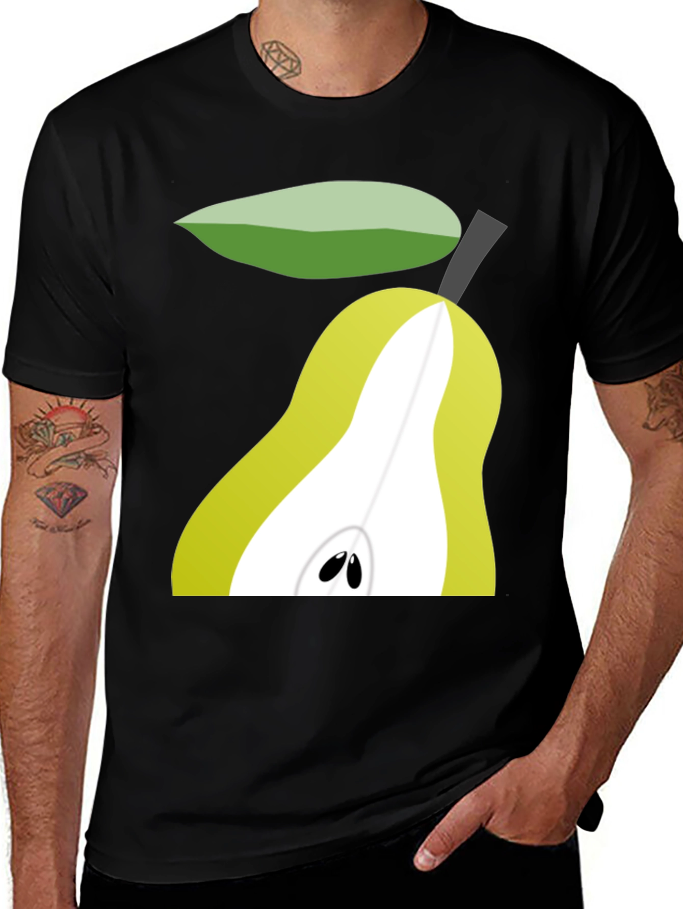 Funny Pear Graphic T-Shirt - Cute Fruit Tee