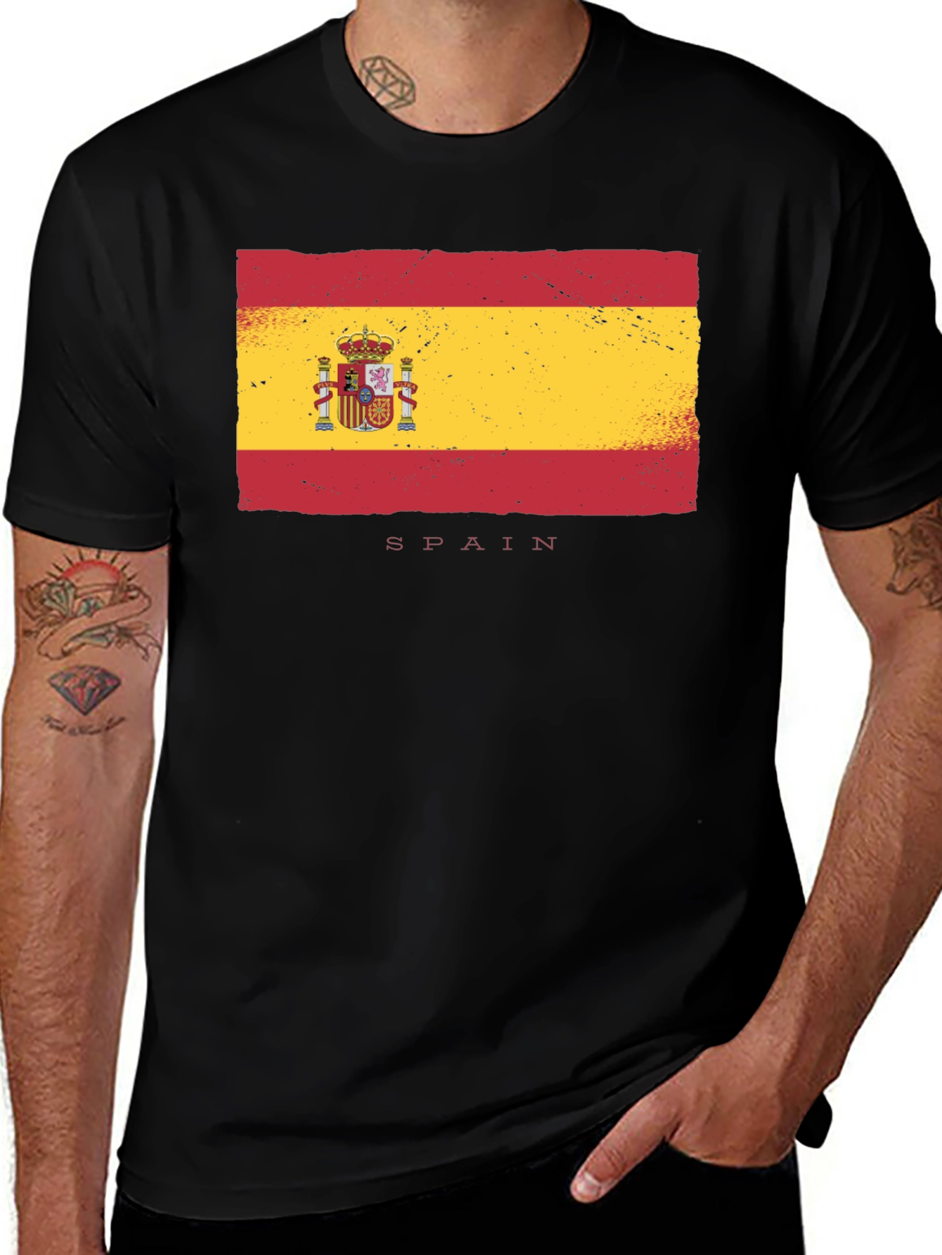 Spain Flag T-Shirt - Distressed Design