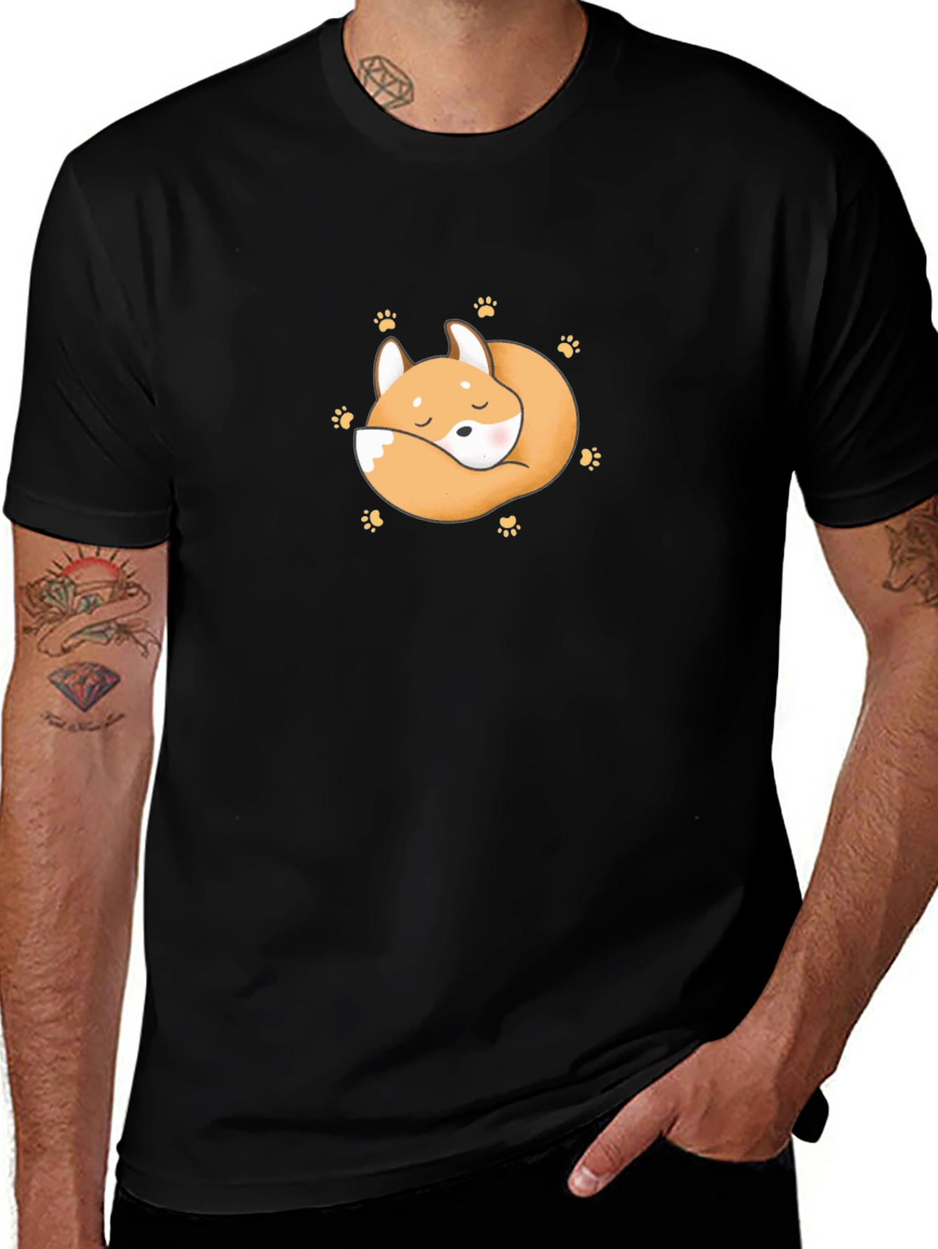 Variant 9 of Cute Sleeping Fox Graphic T-Shirt
