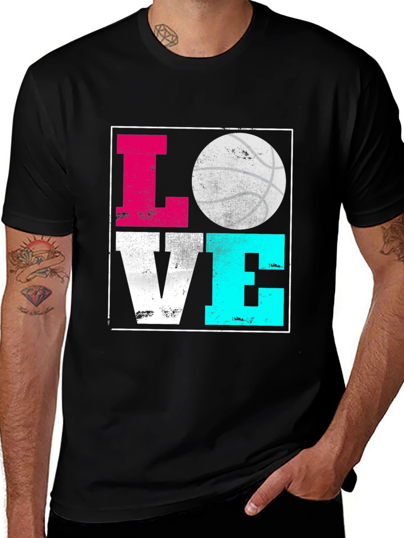 Black Basketball Love Graphic T-Shirt main image