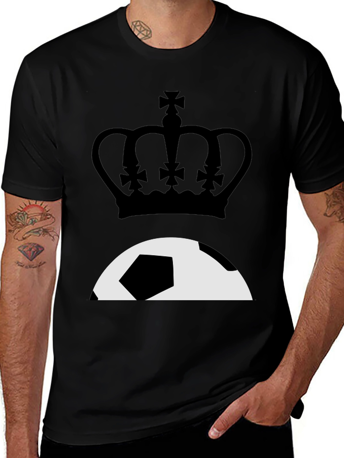 Variant 24 of Soccer King Black T-Shirt