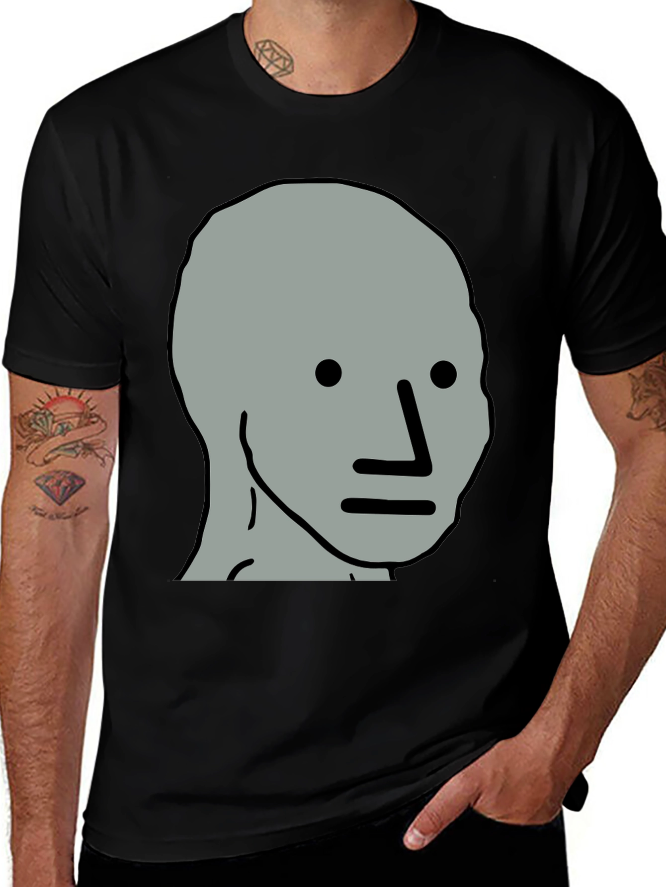 Variant 7 of NPC Meme T-Shirt - Black Cotton Graphic Tee