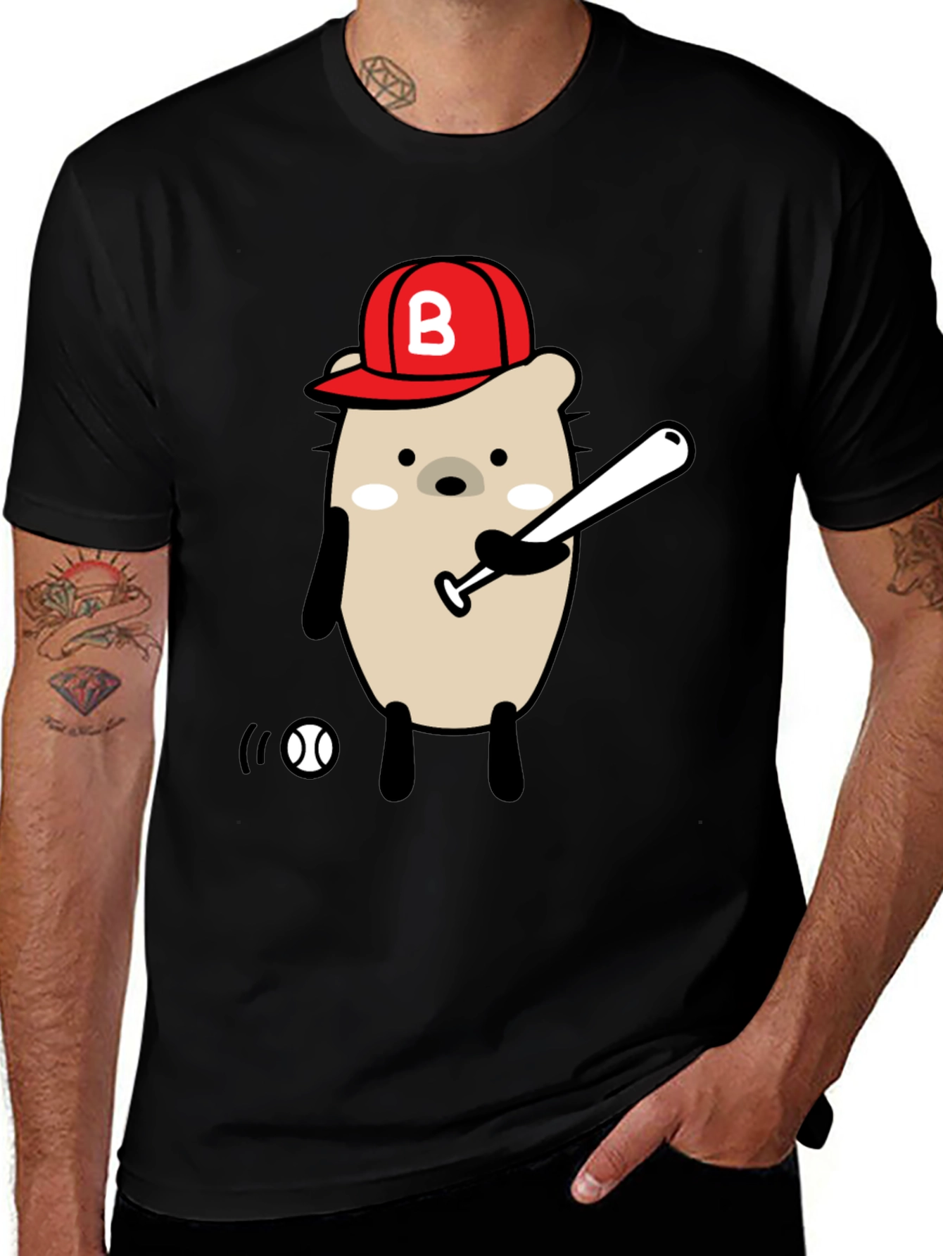 Variant 8 of Baseball Bear Black T-Shirt
