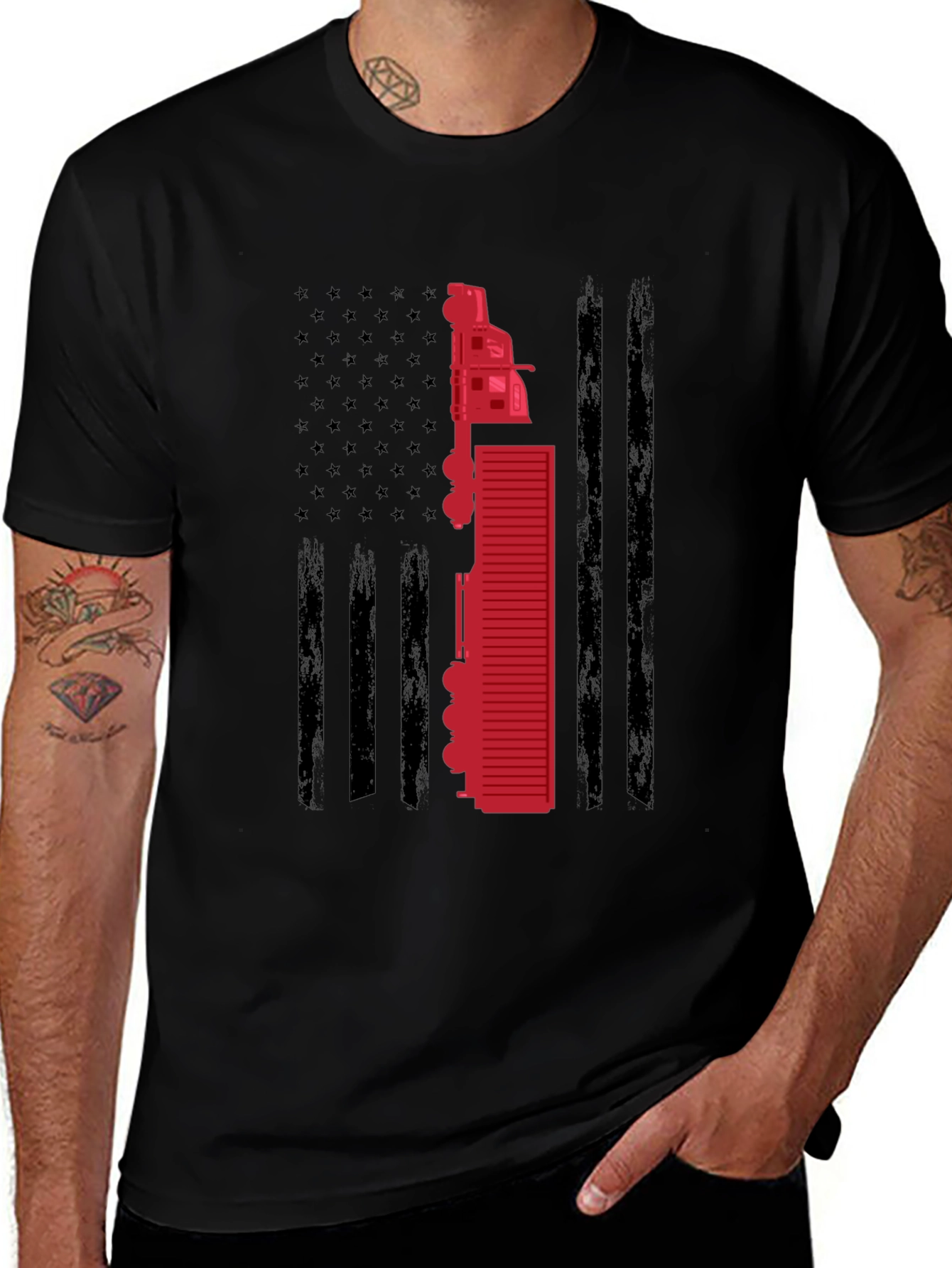 Variant 20 of Trucker American Flag T-Shirt