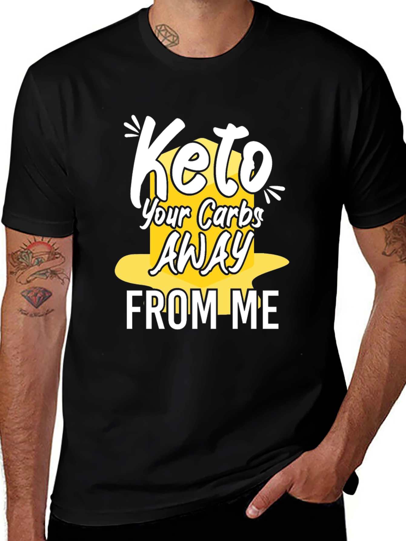 Variant 8 of Keto Carbs Away Black Graphic T-Shirt