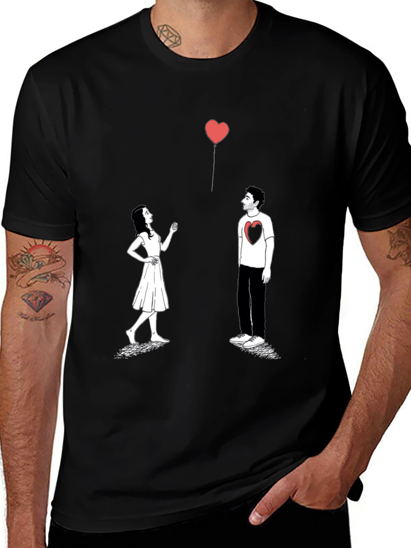 Variant 20 of Heart Balloon Graphic Tee - Love Connection
