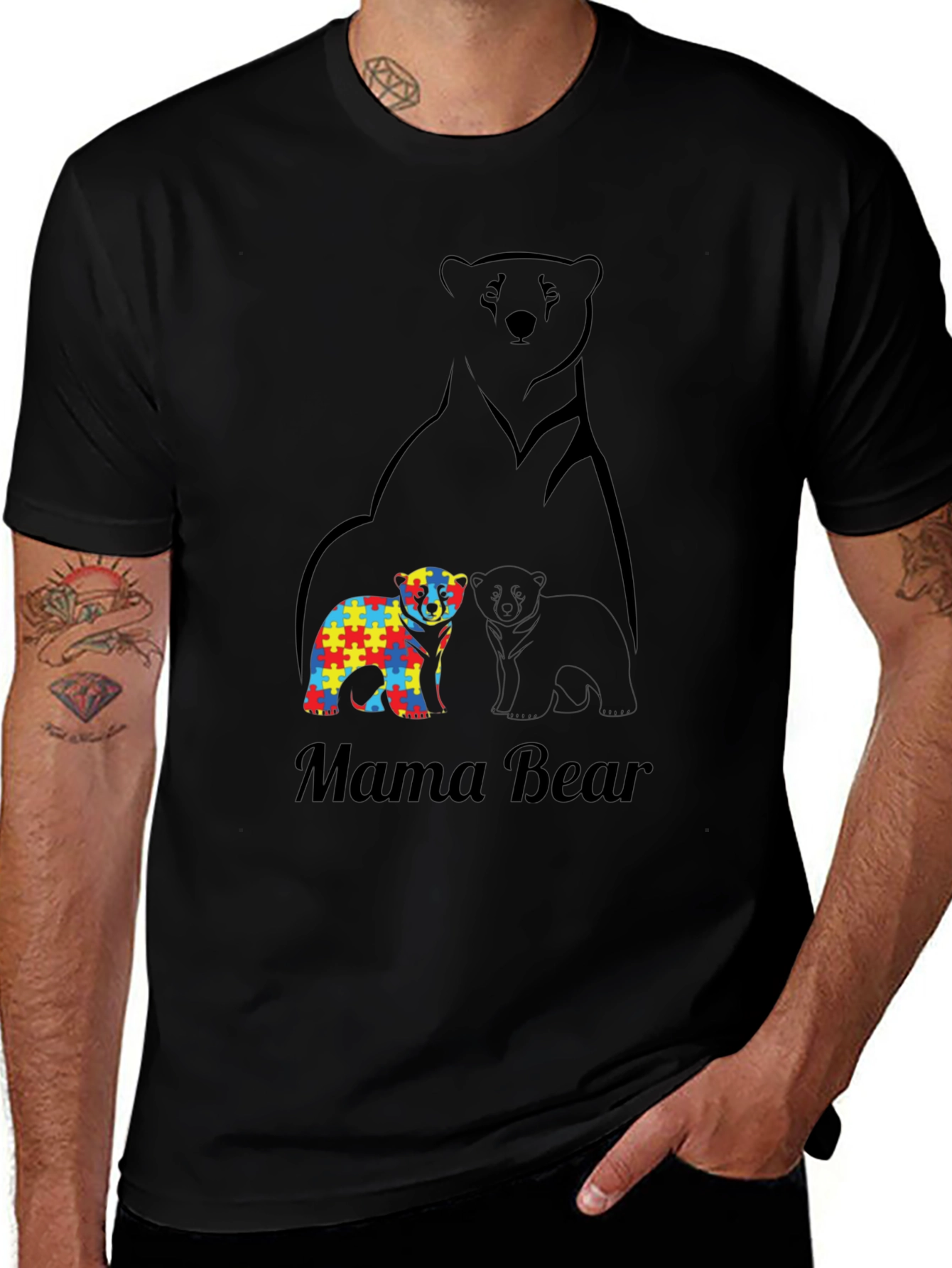 Variant 22 of Mama Bear Autism Awareness T-Shirt
