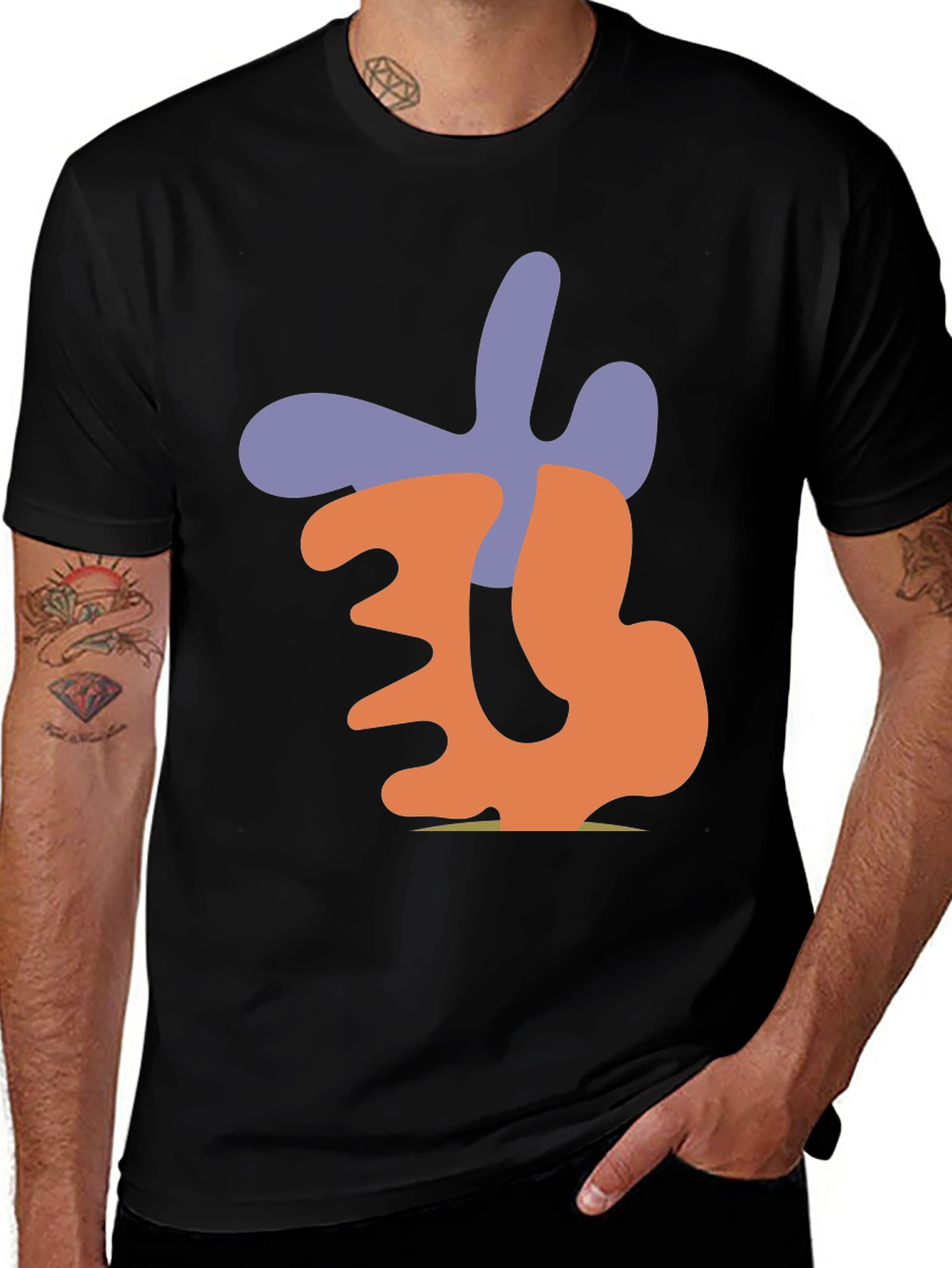 Variant 18 of Abstract Graphic Print Black Casual T-Shirt