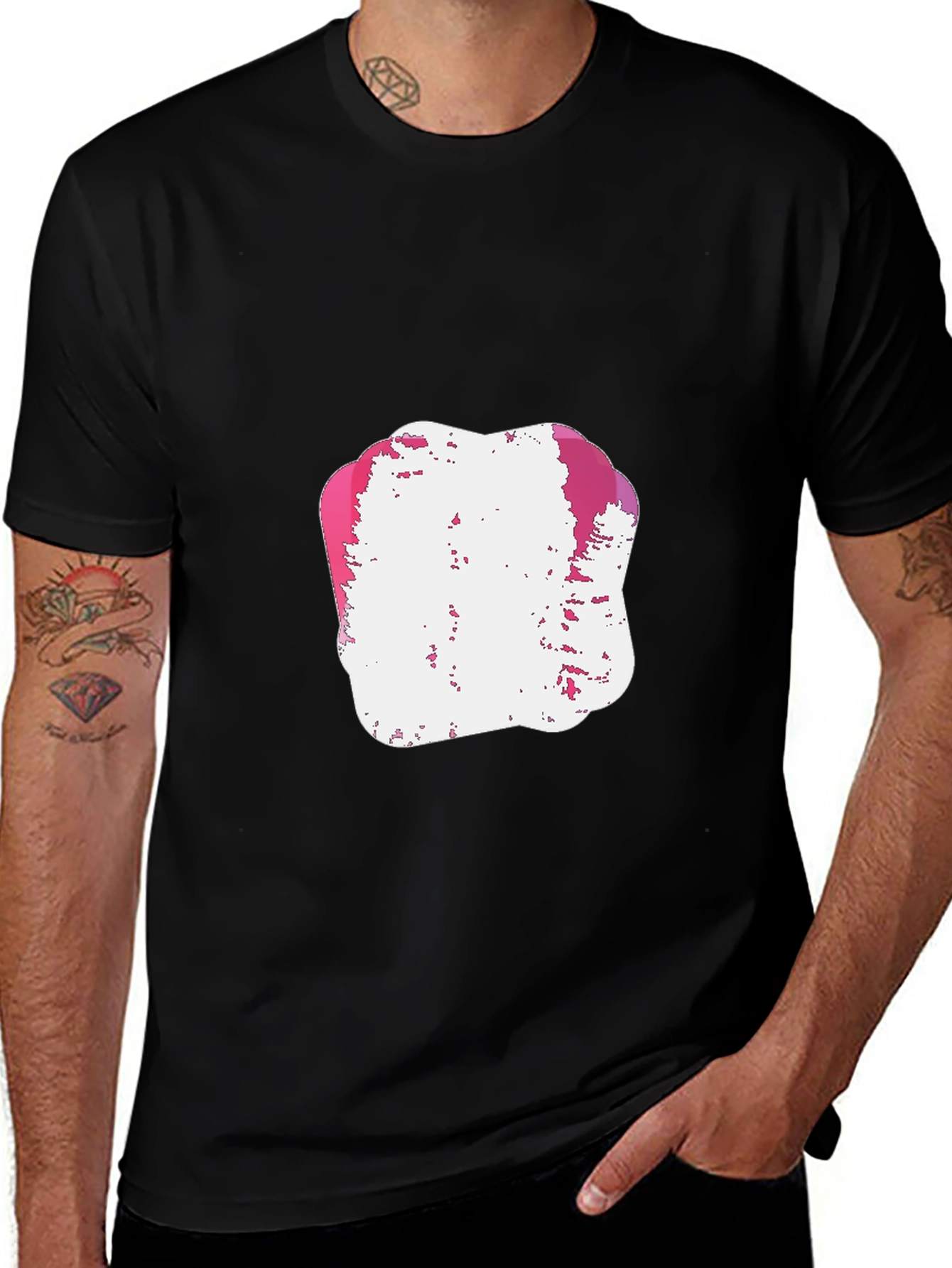 Variant 30 of Abstract Graphic Print Black T-Shirt
