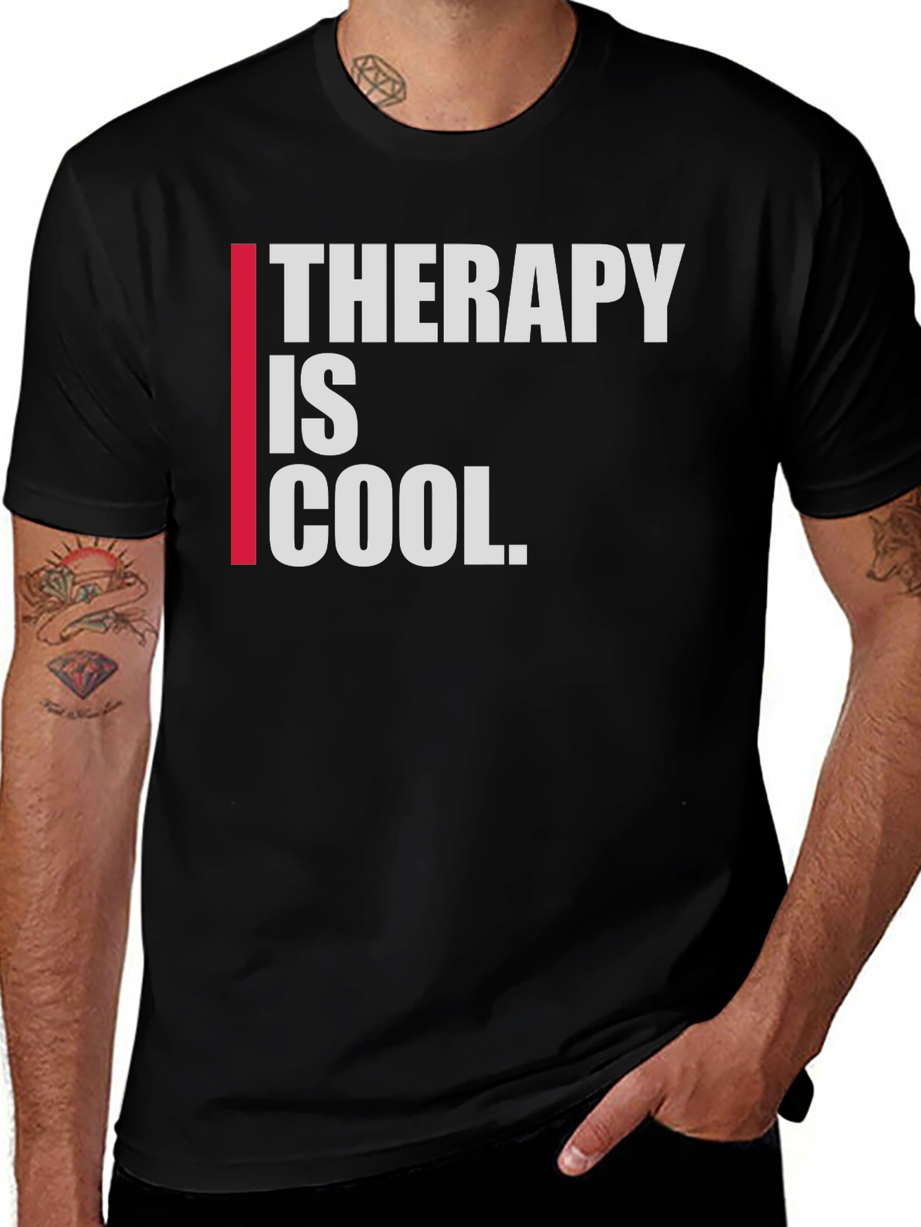 Variant 26 of Therapy is Cool Black Graphic Tee