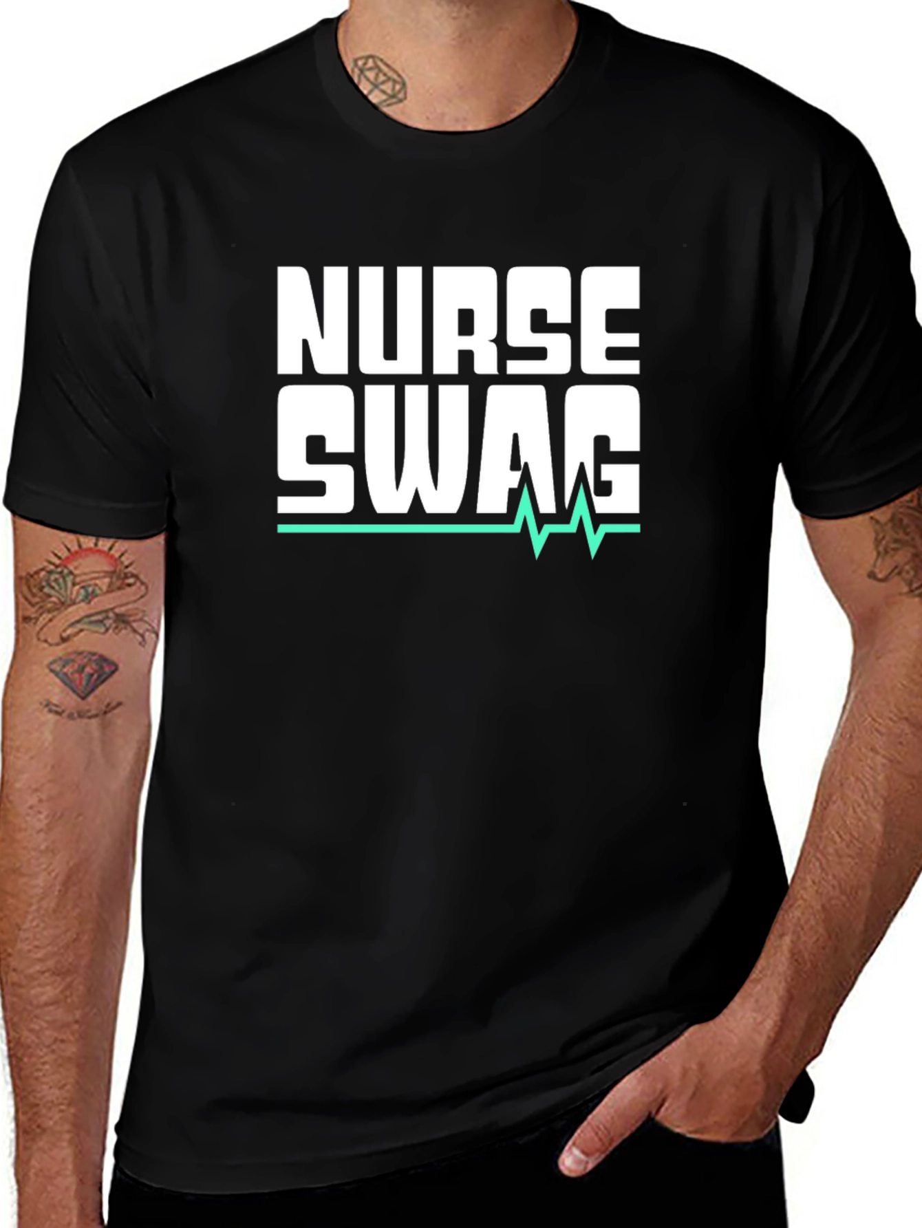 Variant 10 of Nurse Swag T-Shirt - Black Graphic Tee