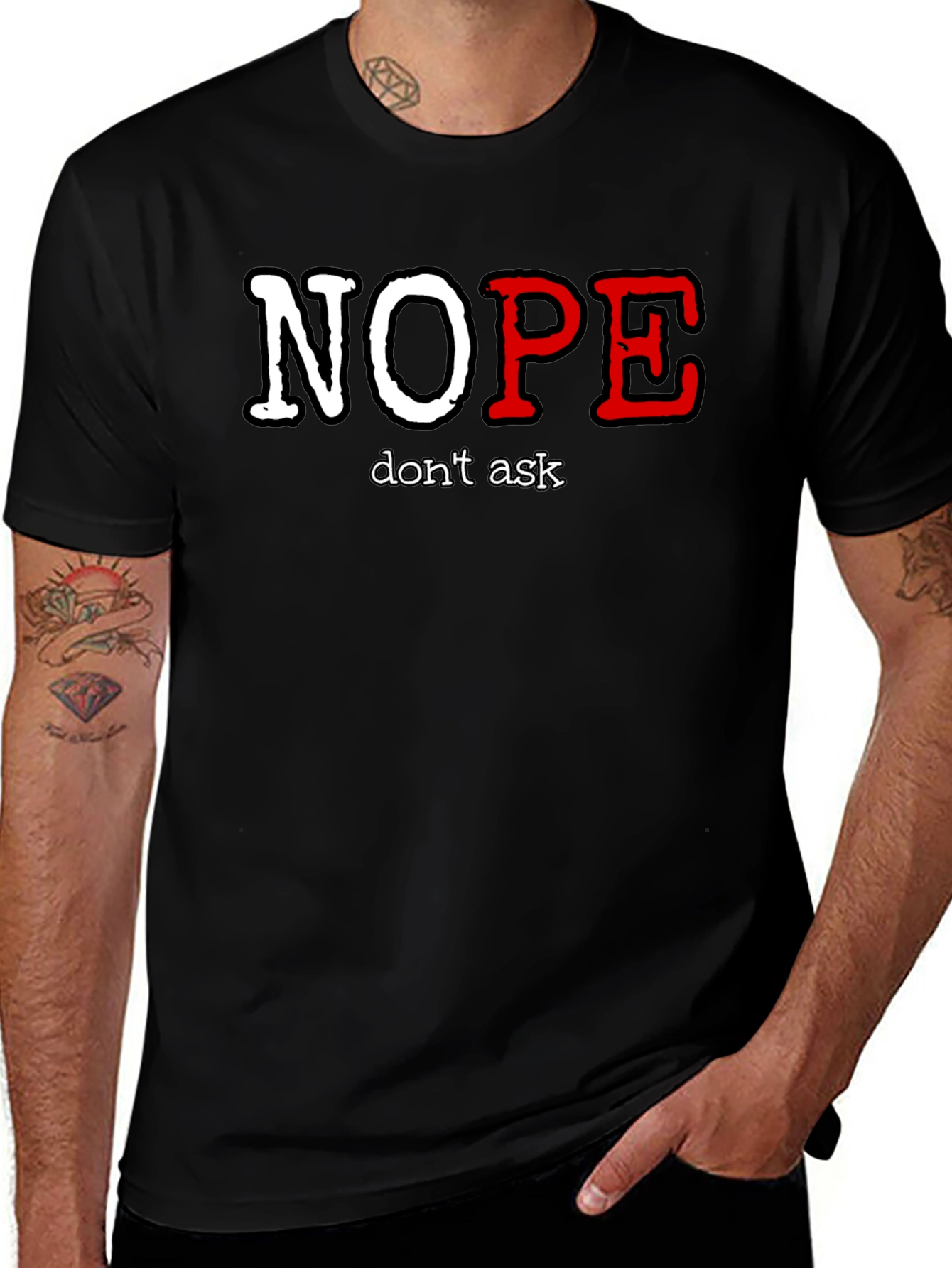 Variant 25 of Nope Don't Ask Graphic Tee - Mens Black T-Shirt