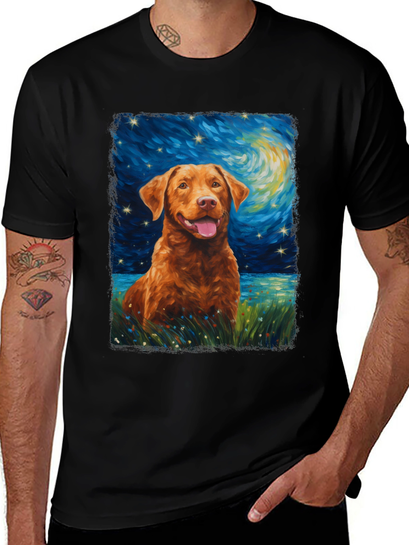 Variant 26 of Starry Night Dog T-Shirt