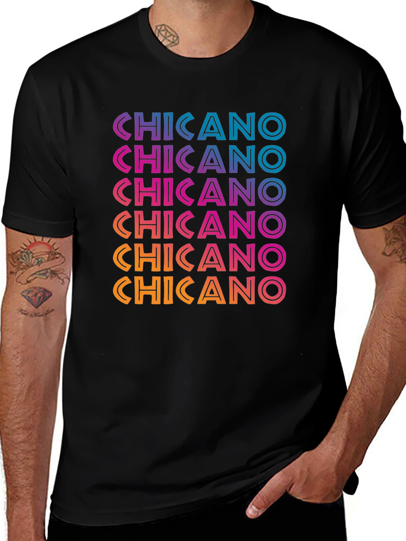 Chicano T-Shirt - Gradient Text Design