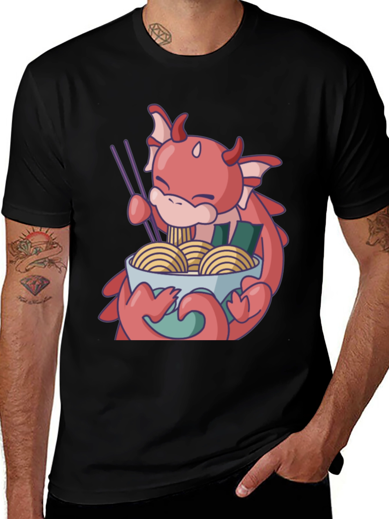 Variant 13 of Ramen Dragon T-Shirt - Cute & Unique Design