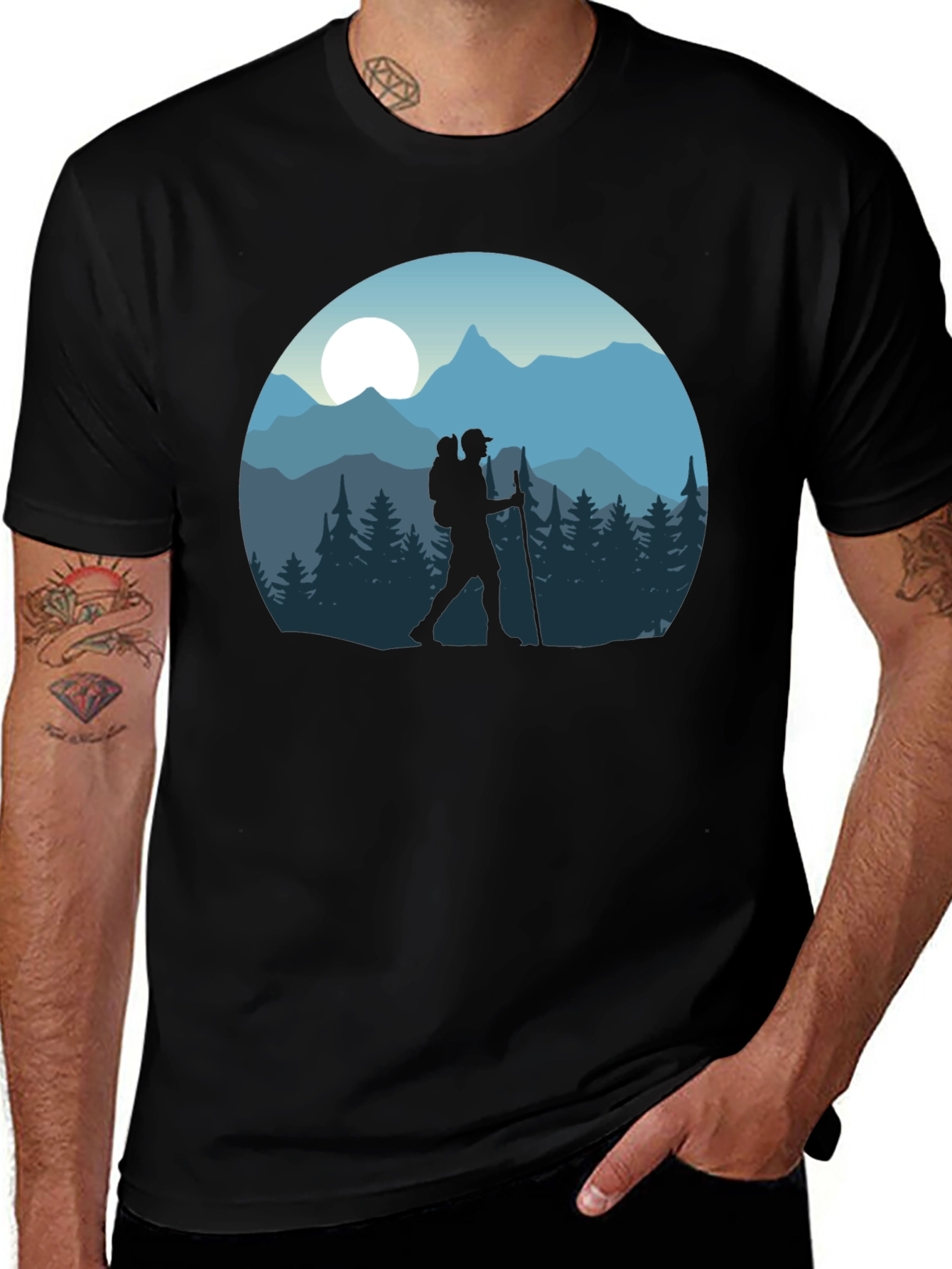 Variant 27 of Outdoor Adventure T-Shirt - Hiking Mountain Design