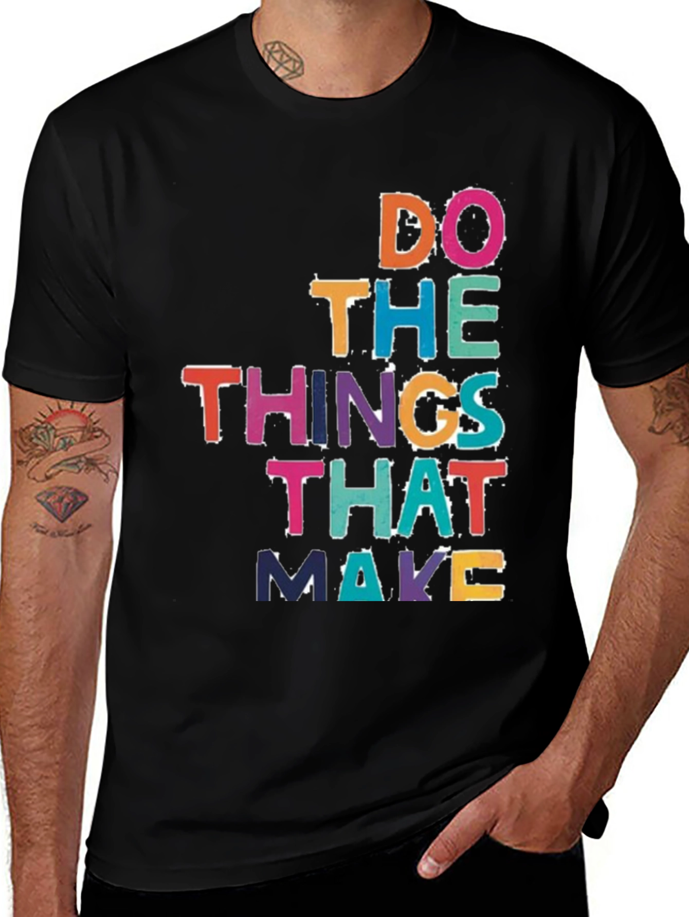 Variant 28 of Motivational Graphic Print Black T-Shirt