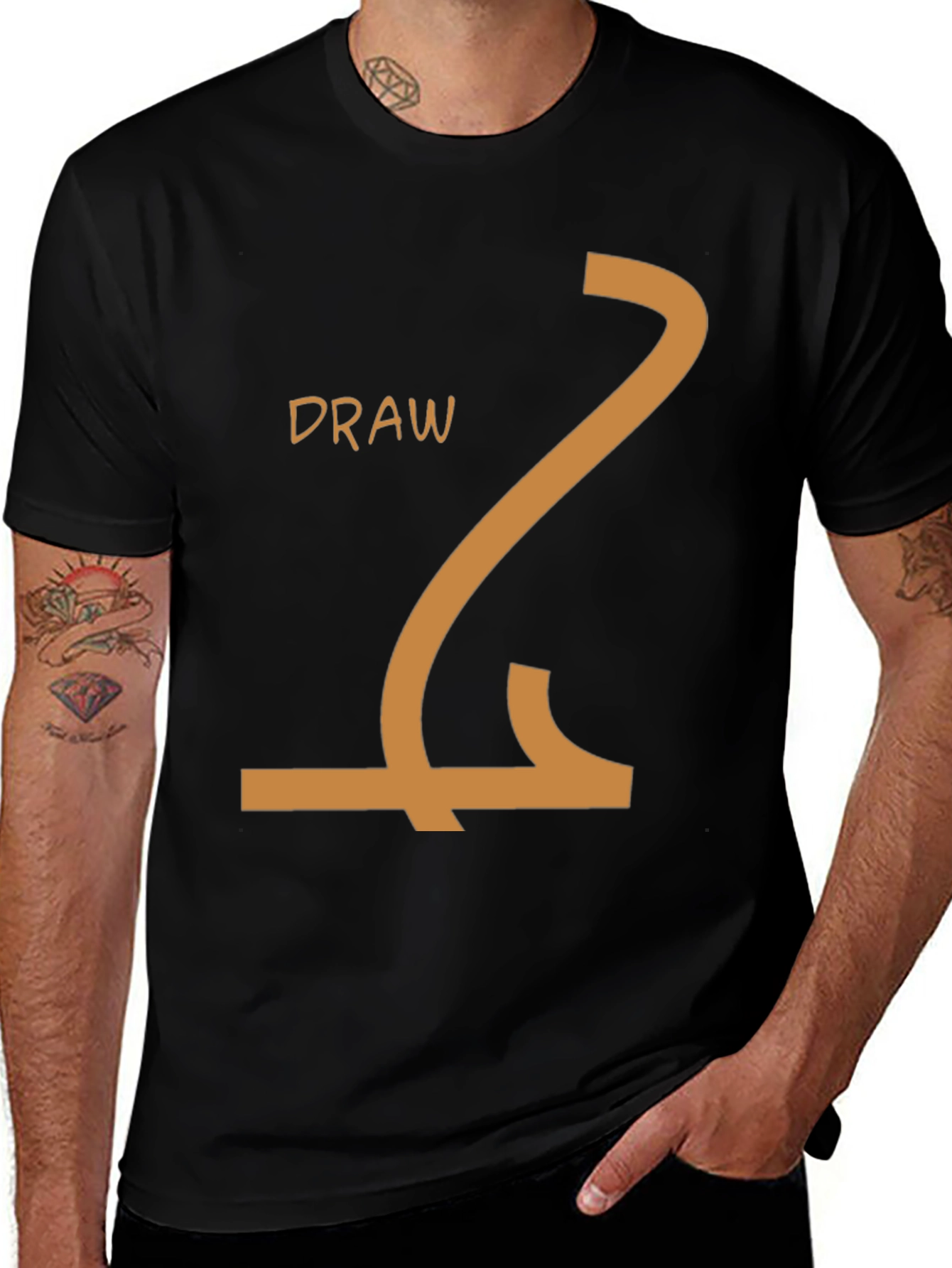 Variant 15 of Draw Line Art T-Shirt - Creative Design Tee