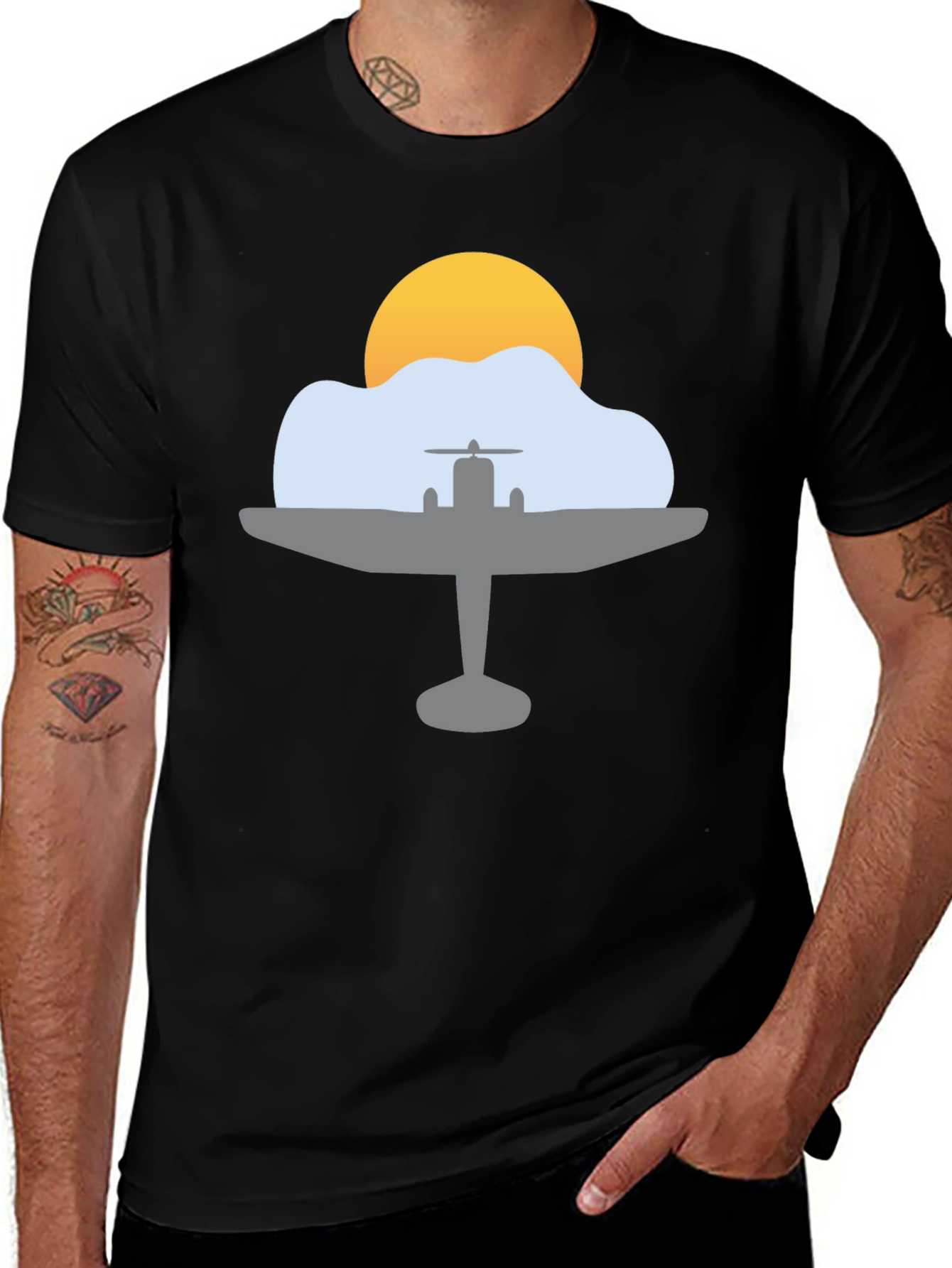 Variant 30 of Vintage Airplane Silhouette Graphic T-Shirt