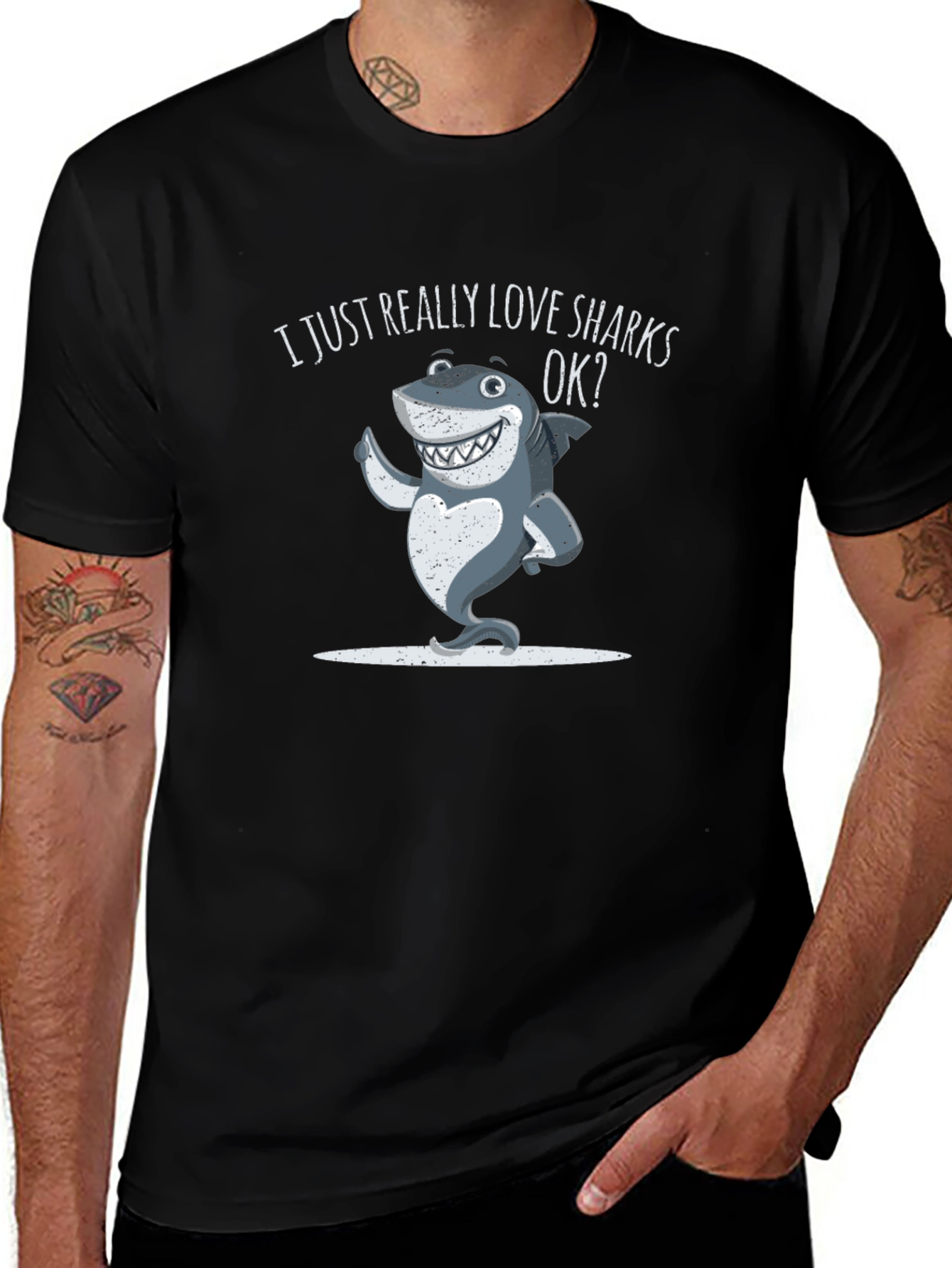Variant 18 of I Just Really Love Sharks OK? Graphic Tee