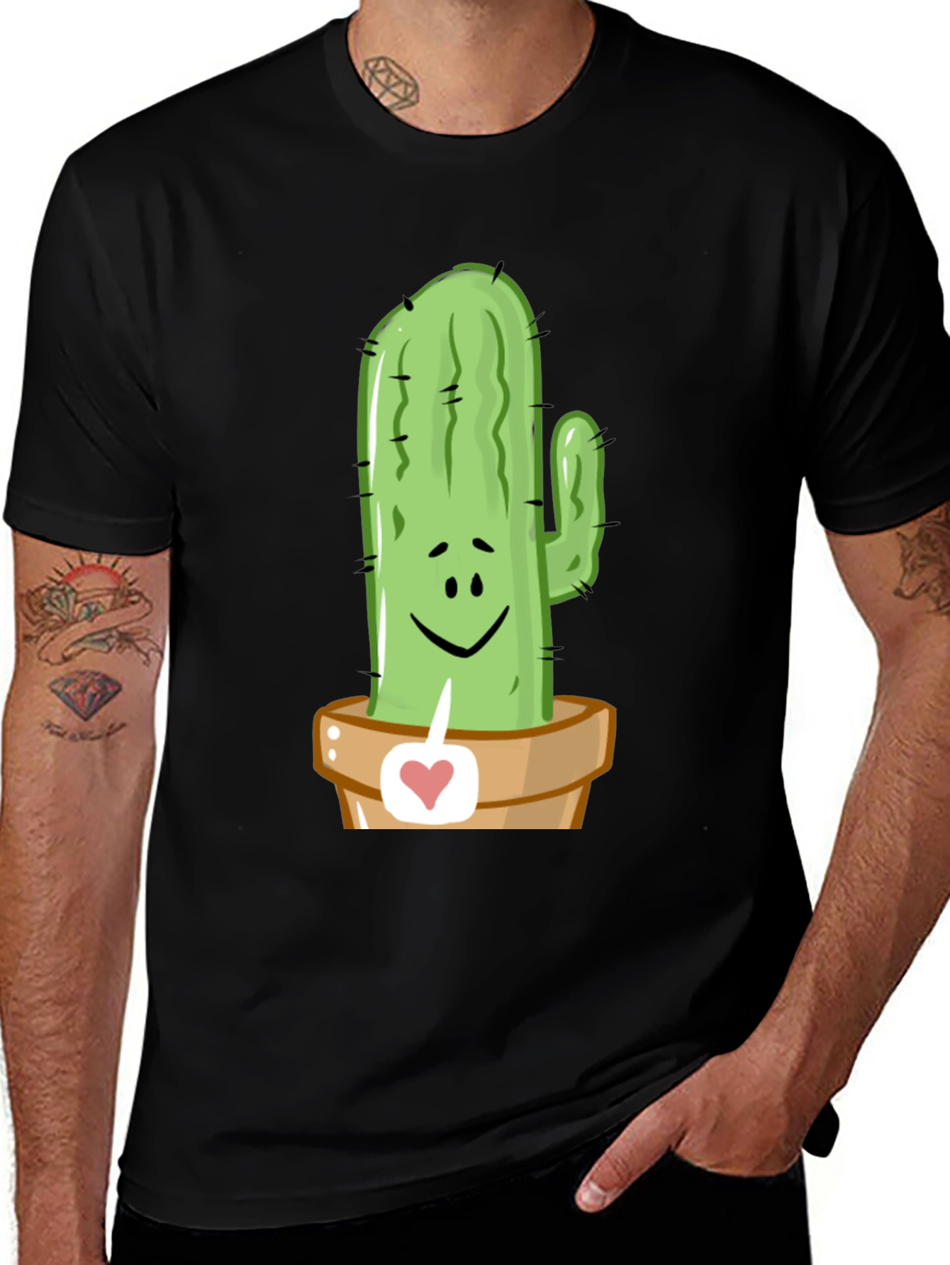 Variant 23 of Cactus Love Graphic Tee - Unique Potted Plant Design