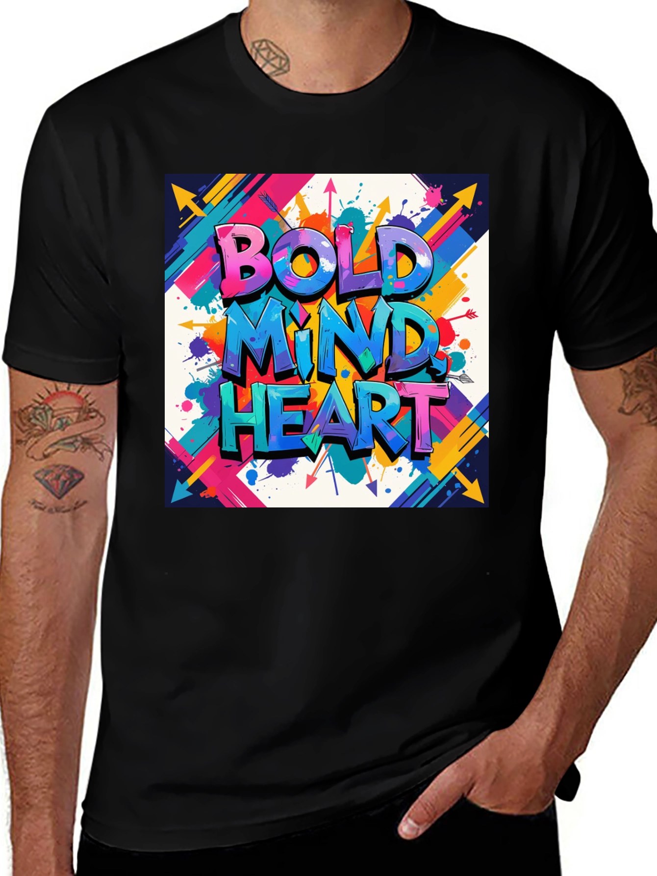 Variant 19 of Bold Mind Heart Graphic Tee - Stylish Men's T-Shirt