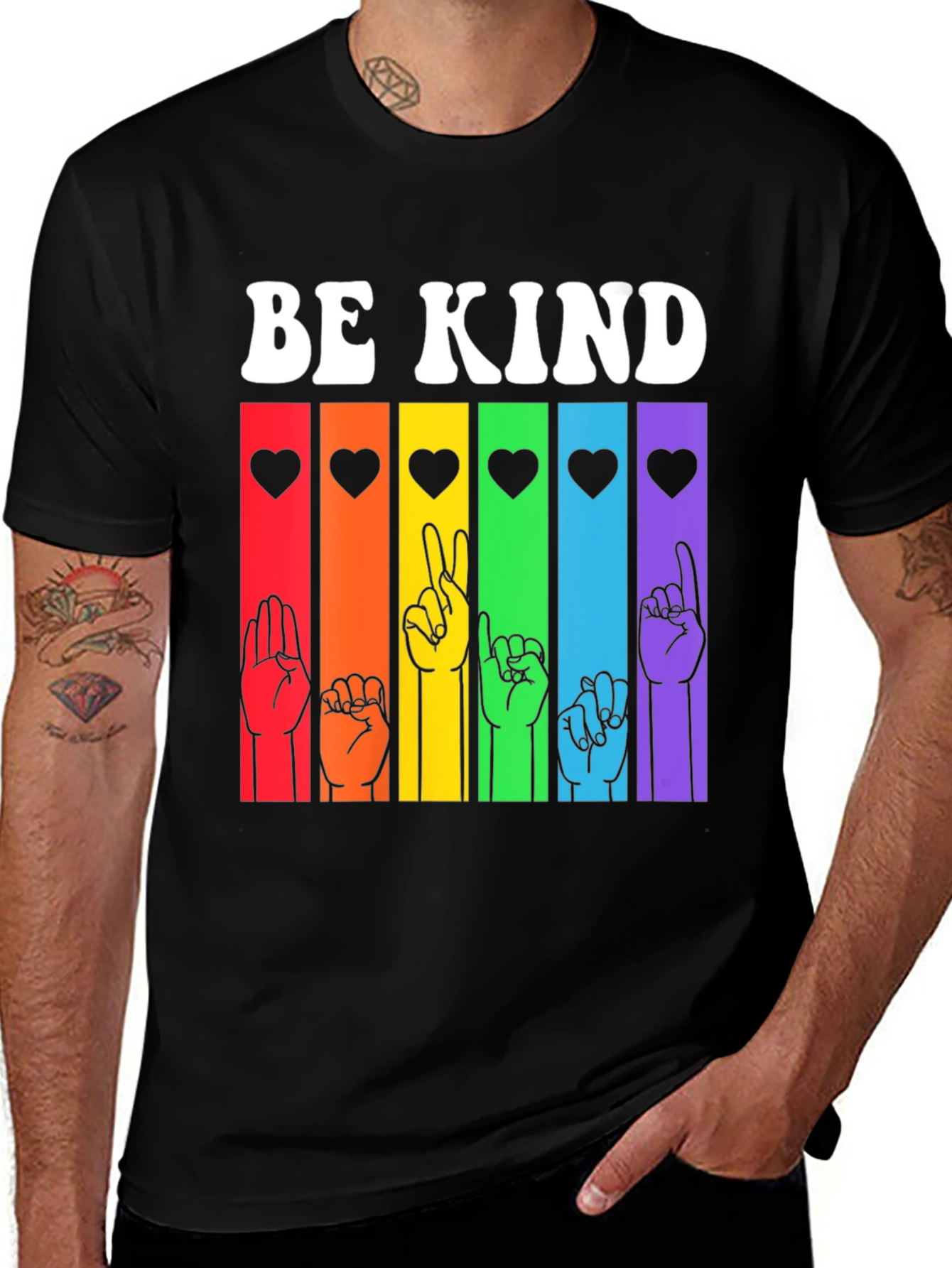 Be Kind Sign Language T-Shirt - Rainbow Pride
