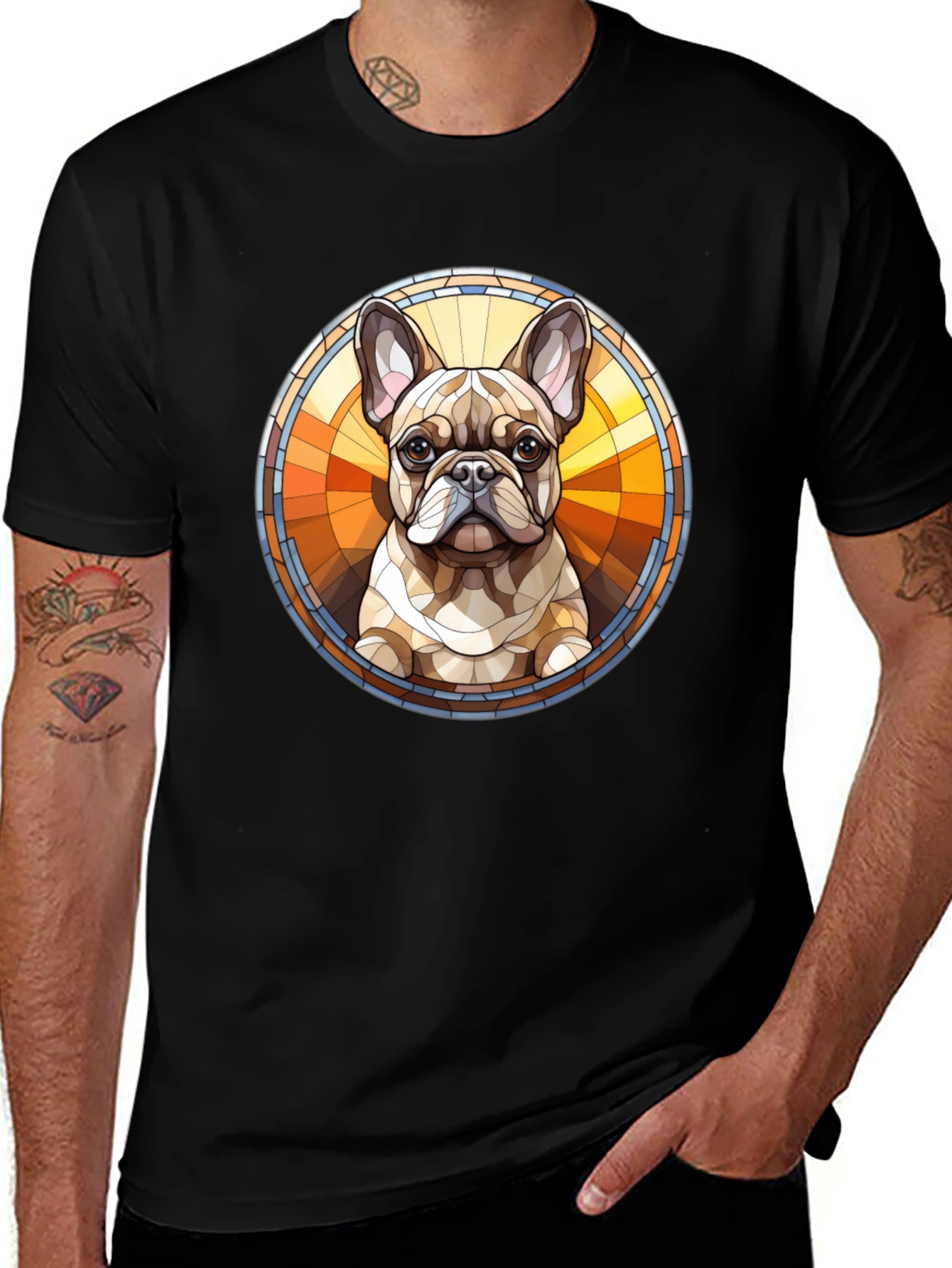 French Bulldog Art Black Tee