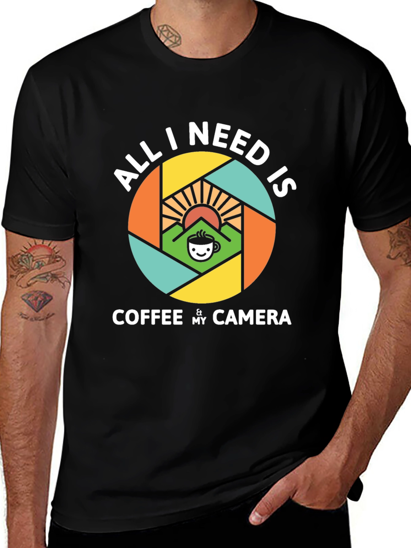 Variant 7 of Coffee & Camera T-Shirt - Photographer's Essential