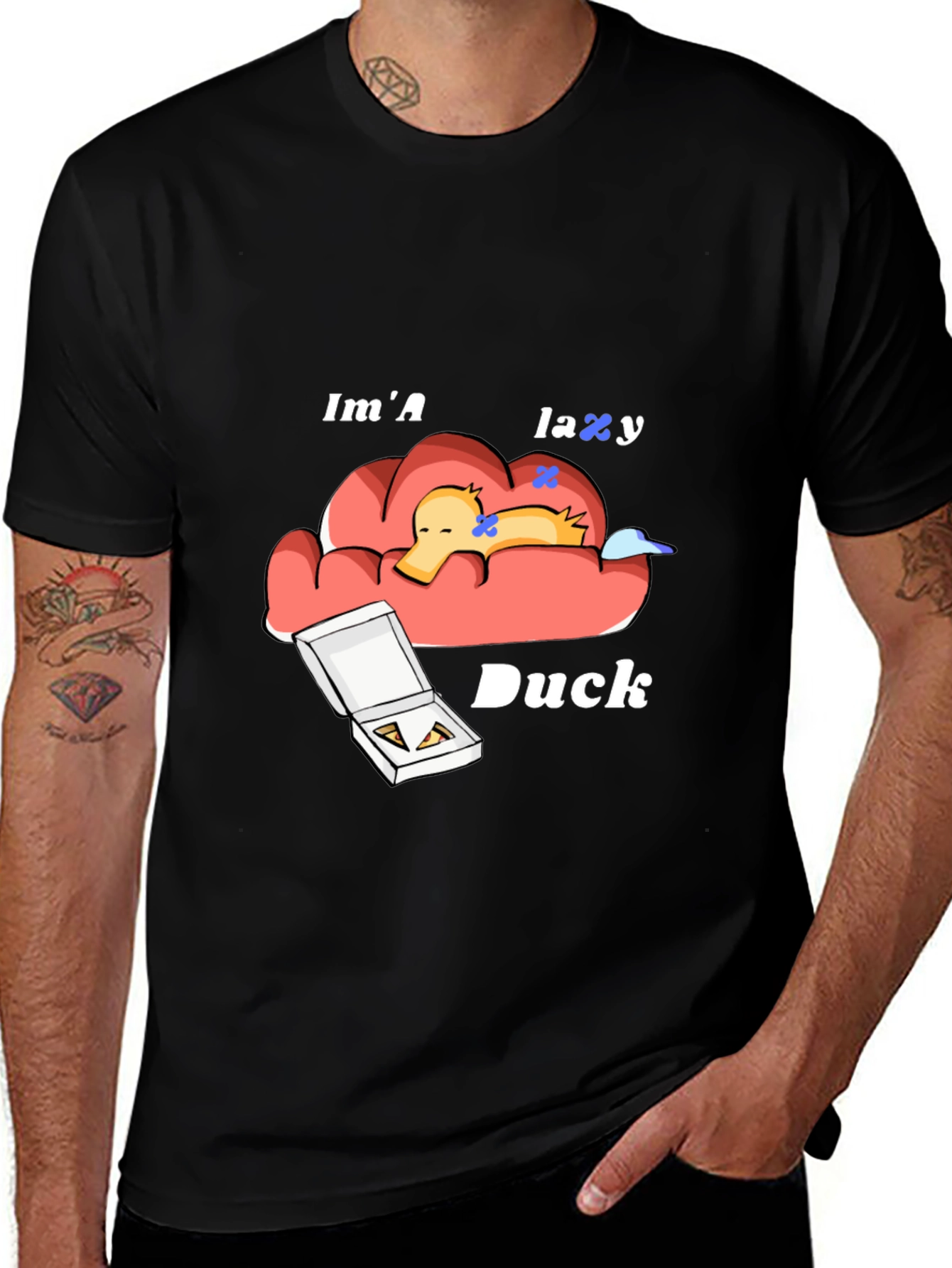 Variant 29 of Lazy Duck Graphic T-Shirt - Comfort & Style