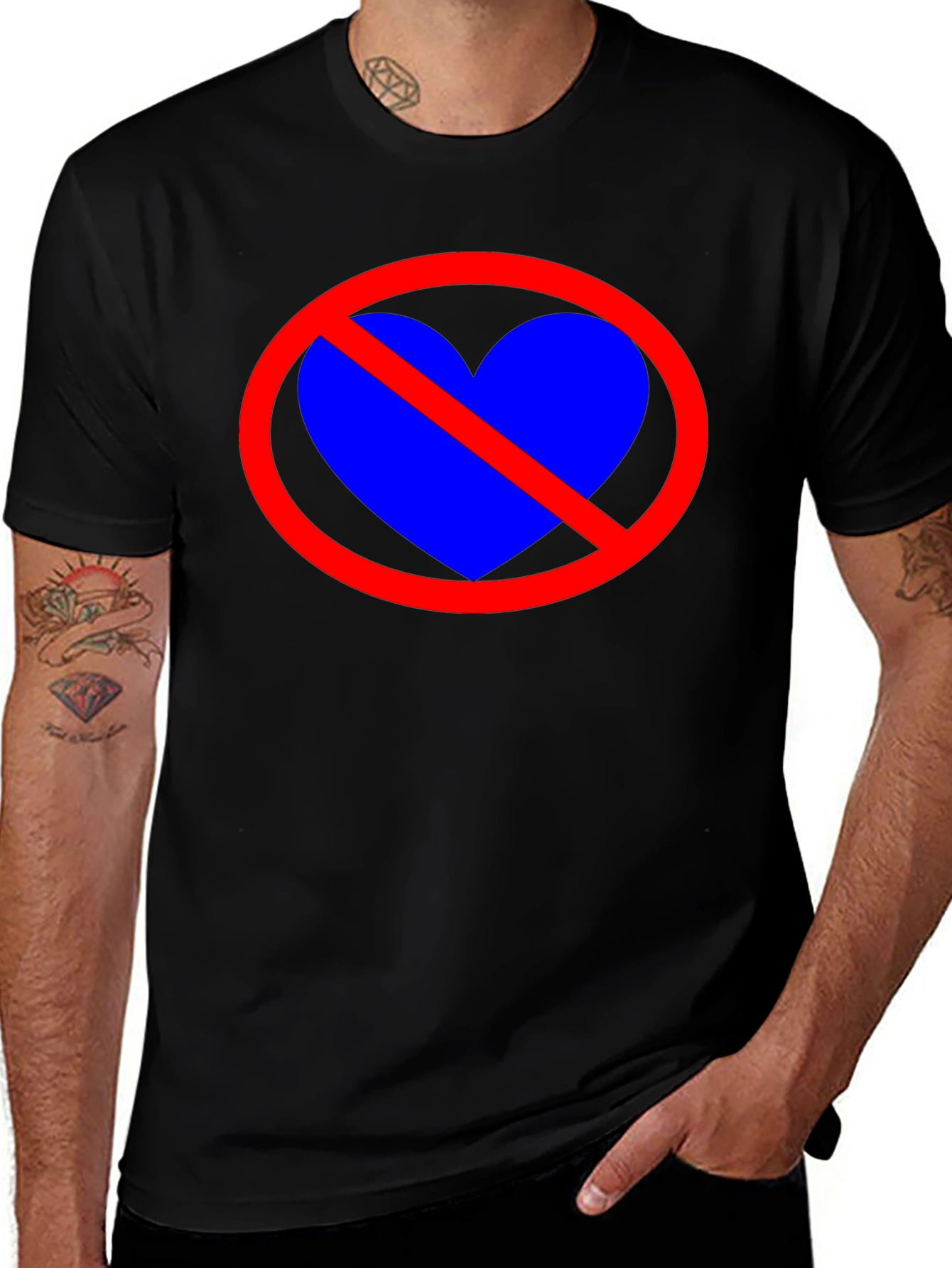 Variant 5 of No Love T-Shirt - Heart Symbol Graphic Tee