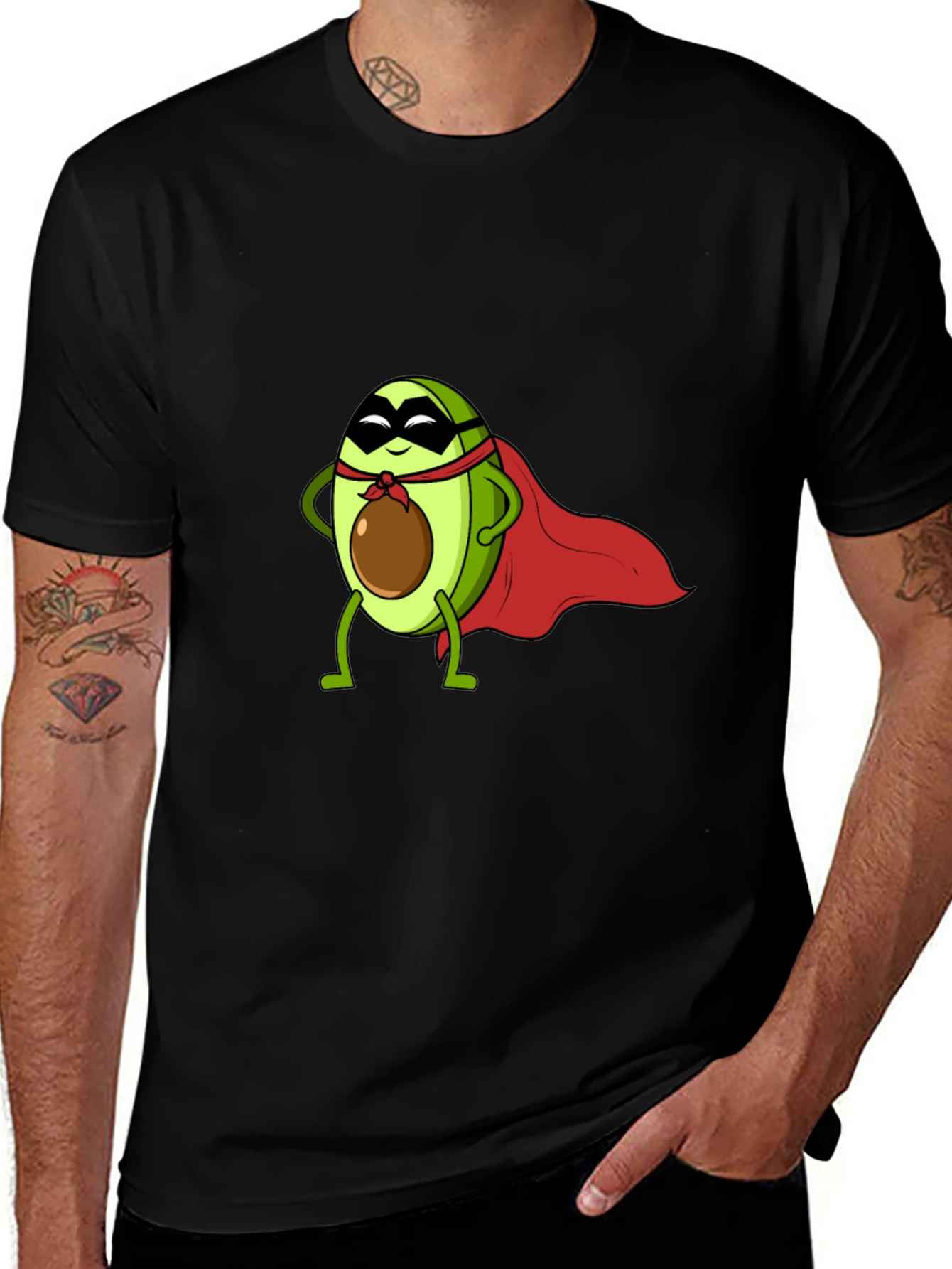 Variant 5 of Avocado Superhero T-Shirt - Unique Cartoon Graphic Tee