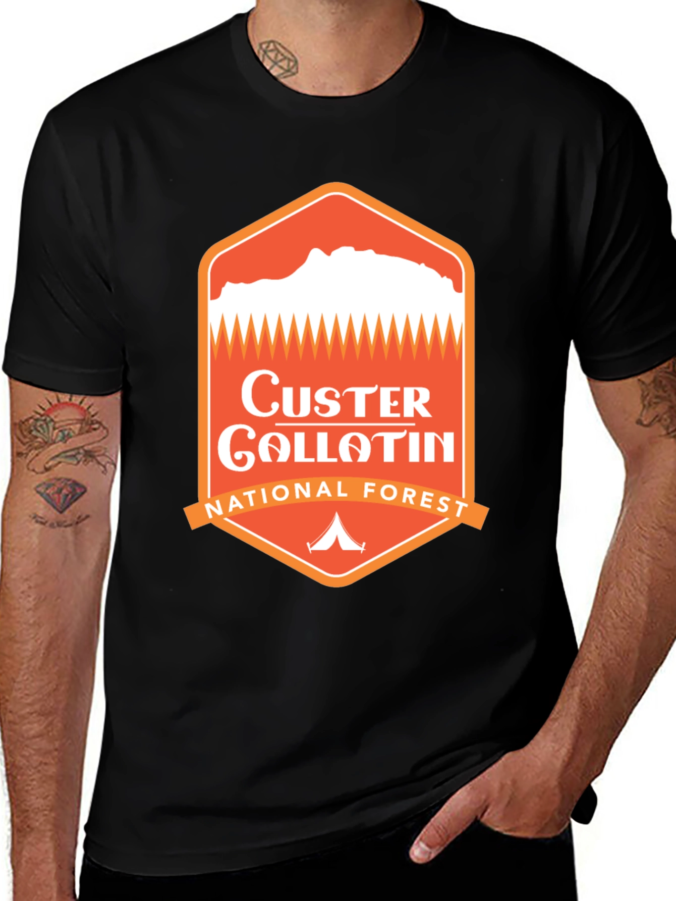Variant 7 of Custer Gallatin National Forest Graphic T-Shirt