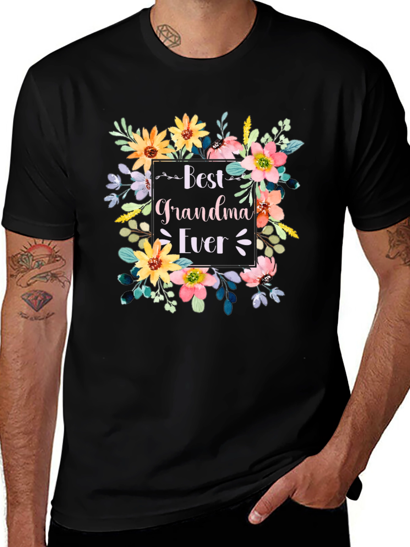 Best Grandma Ever Floral T-Shirt