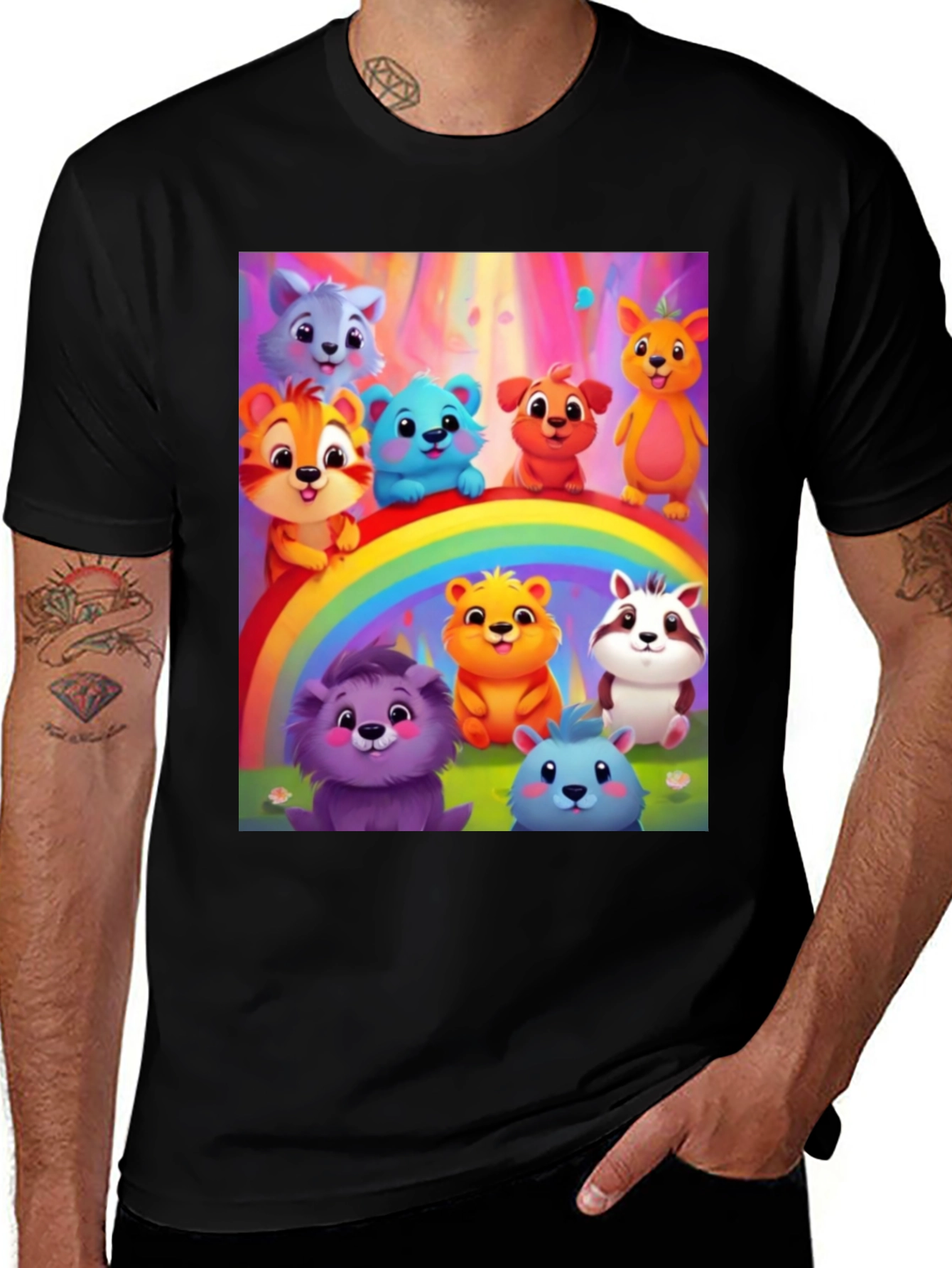 Variant 29 of Cartoon Animal Rainbow T-Shirt