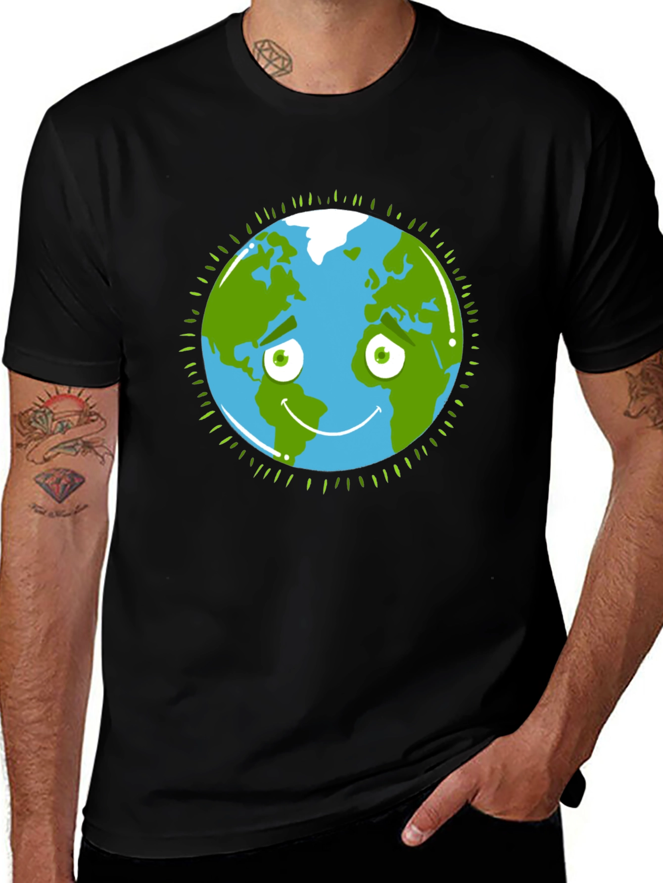 Variant 23 of Earth Graphic T-Shirt - Smiling Planet Tee