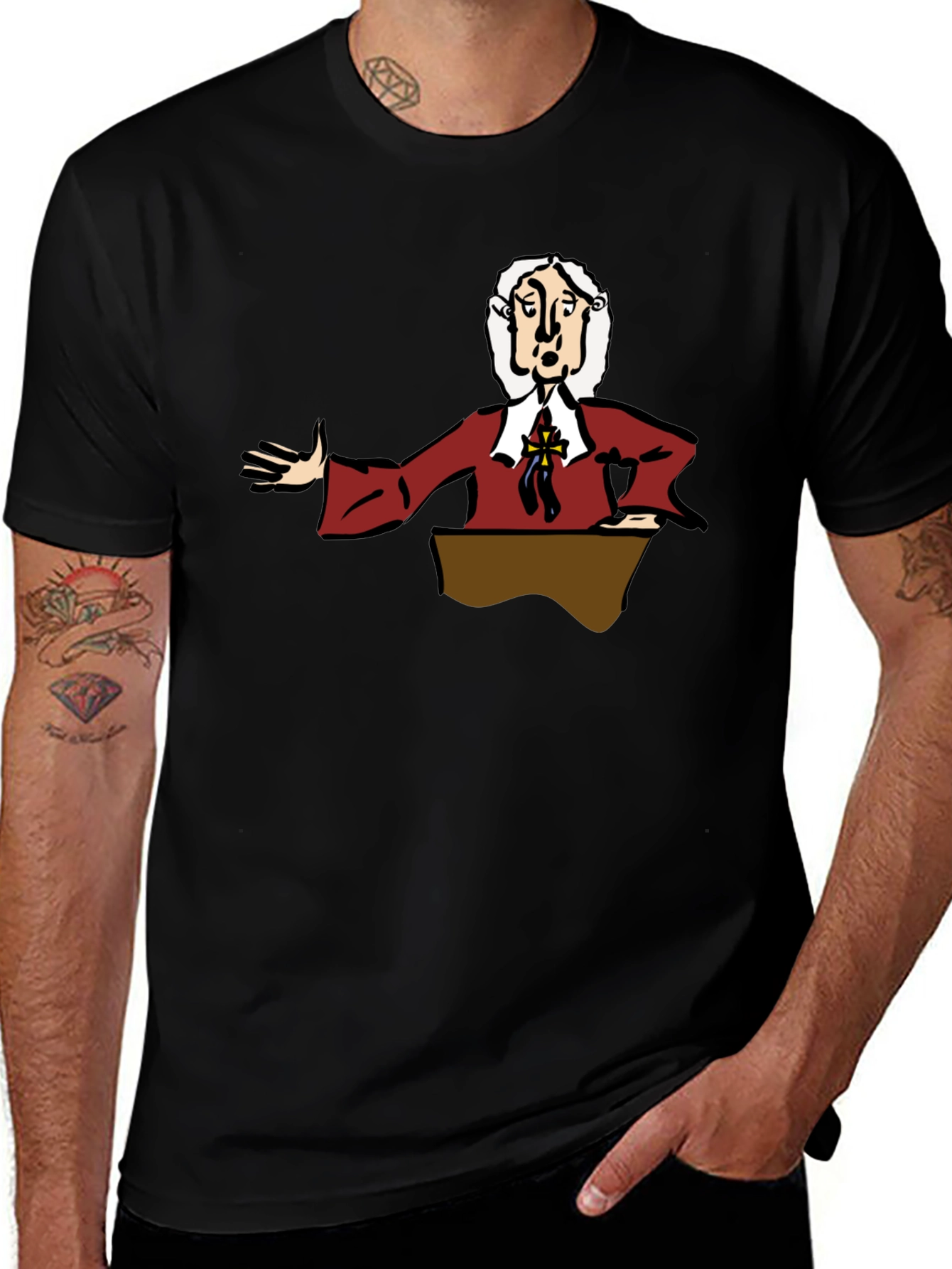 Variant 30 of Cartoon Preacher Black T-Shirt