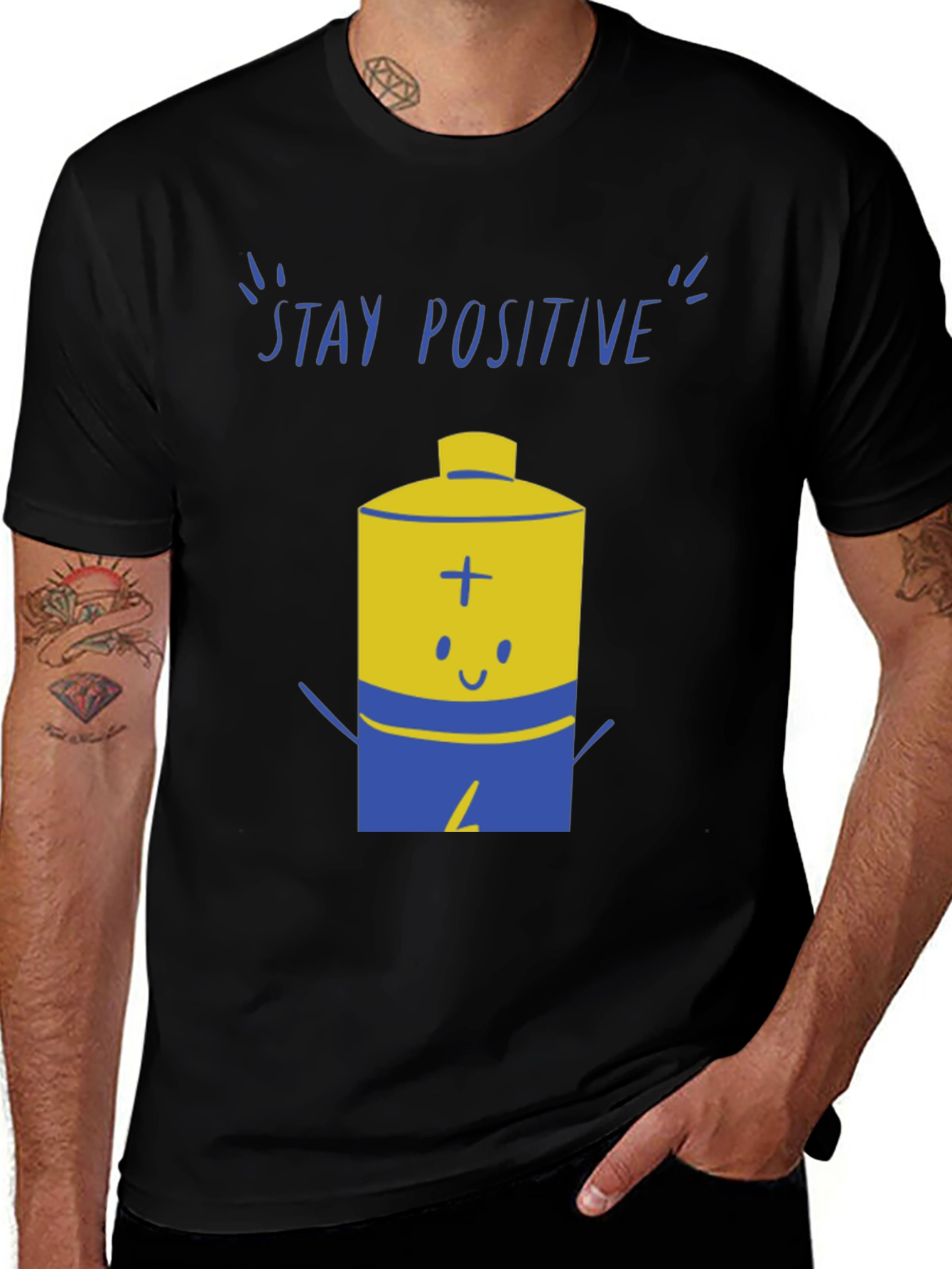 Stay Positive Graphic Tee - Black