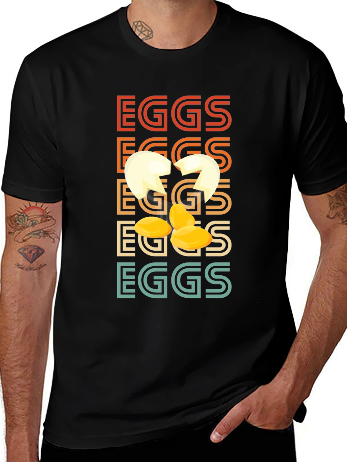 Variant 2 of Retro Cracked Egg T-Shirt - Novelty Graphic Tee