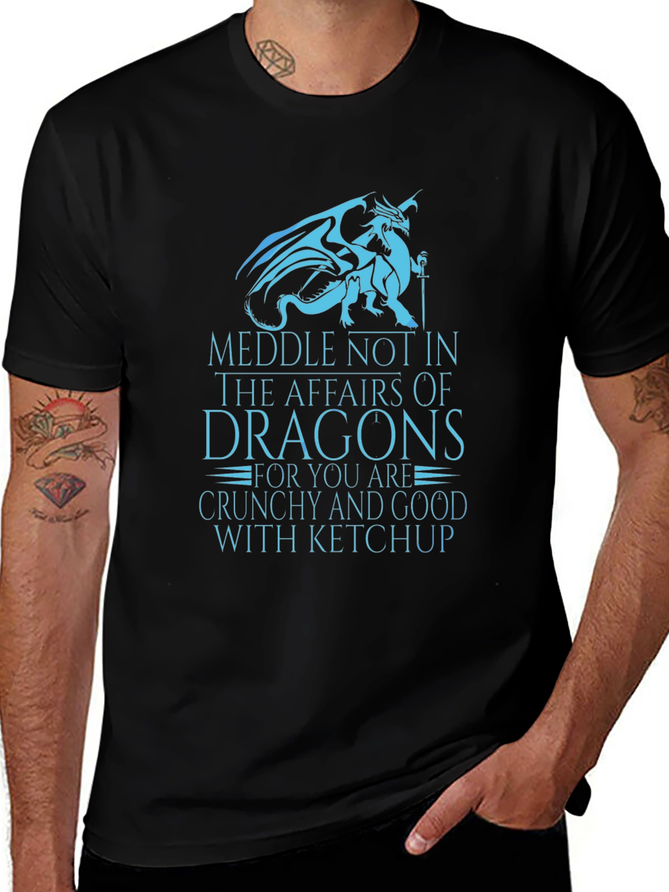 Variant 17 of Dragon Graphic T-Shirt - Meddle Not!
