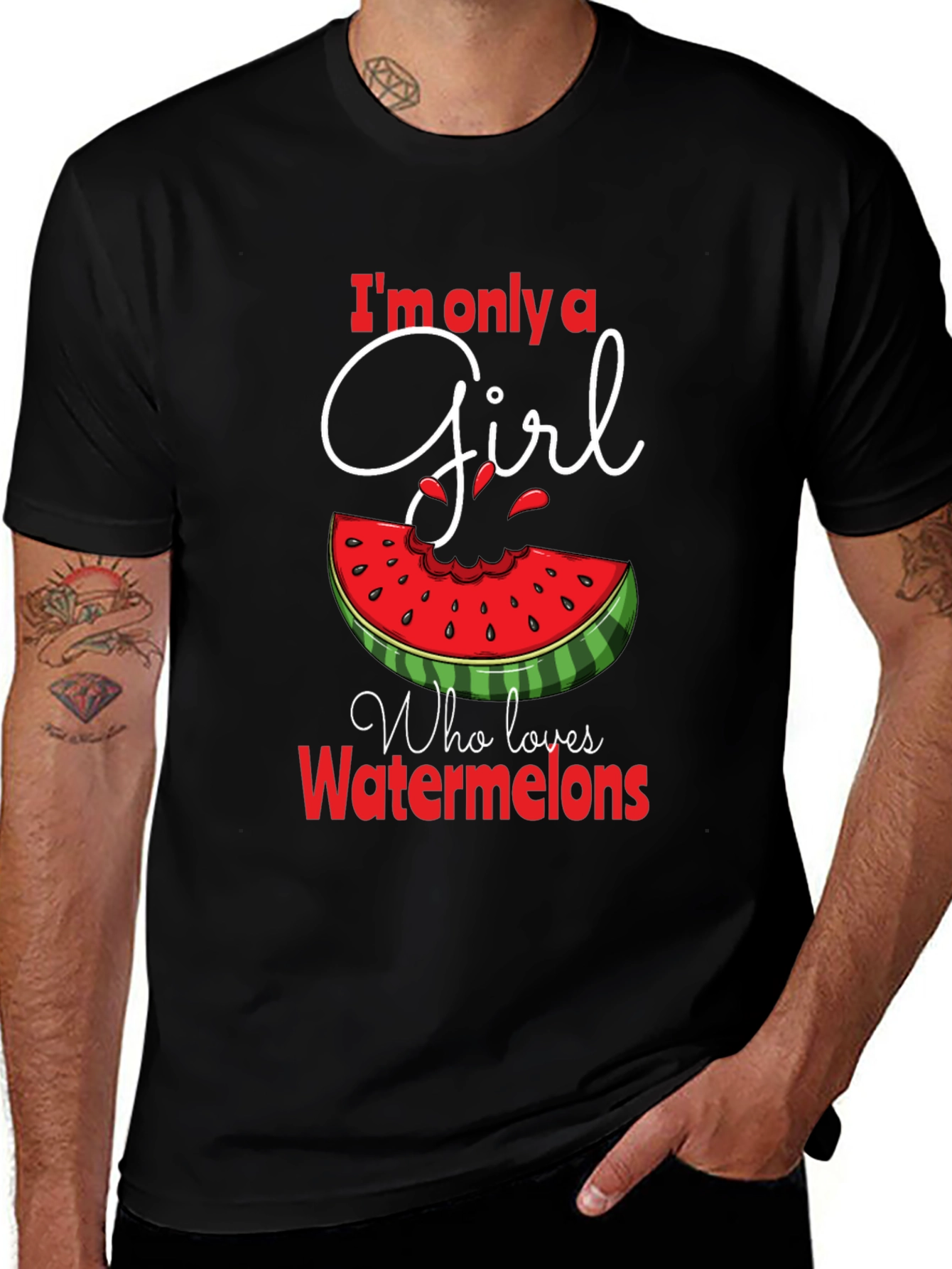 Variant 24 of I'm Only a Girl Who Loves Watermelons T-Shirt