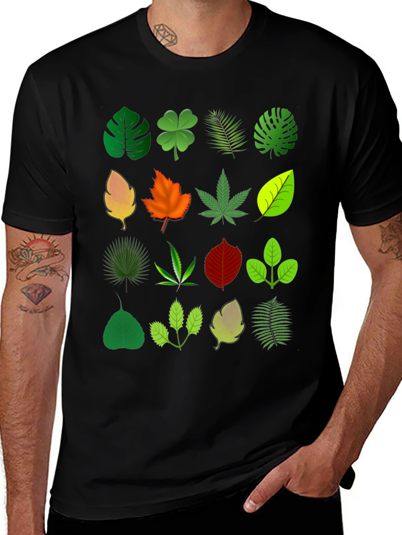 Variant 2 of Leaf Pattern T-Shirt