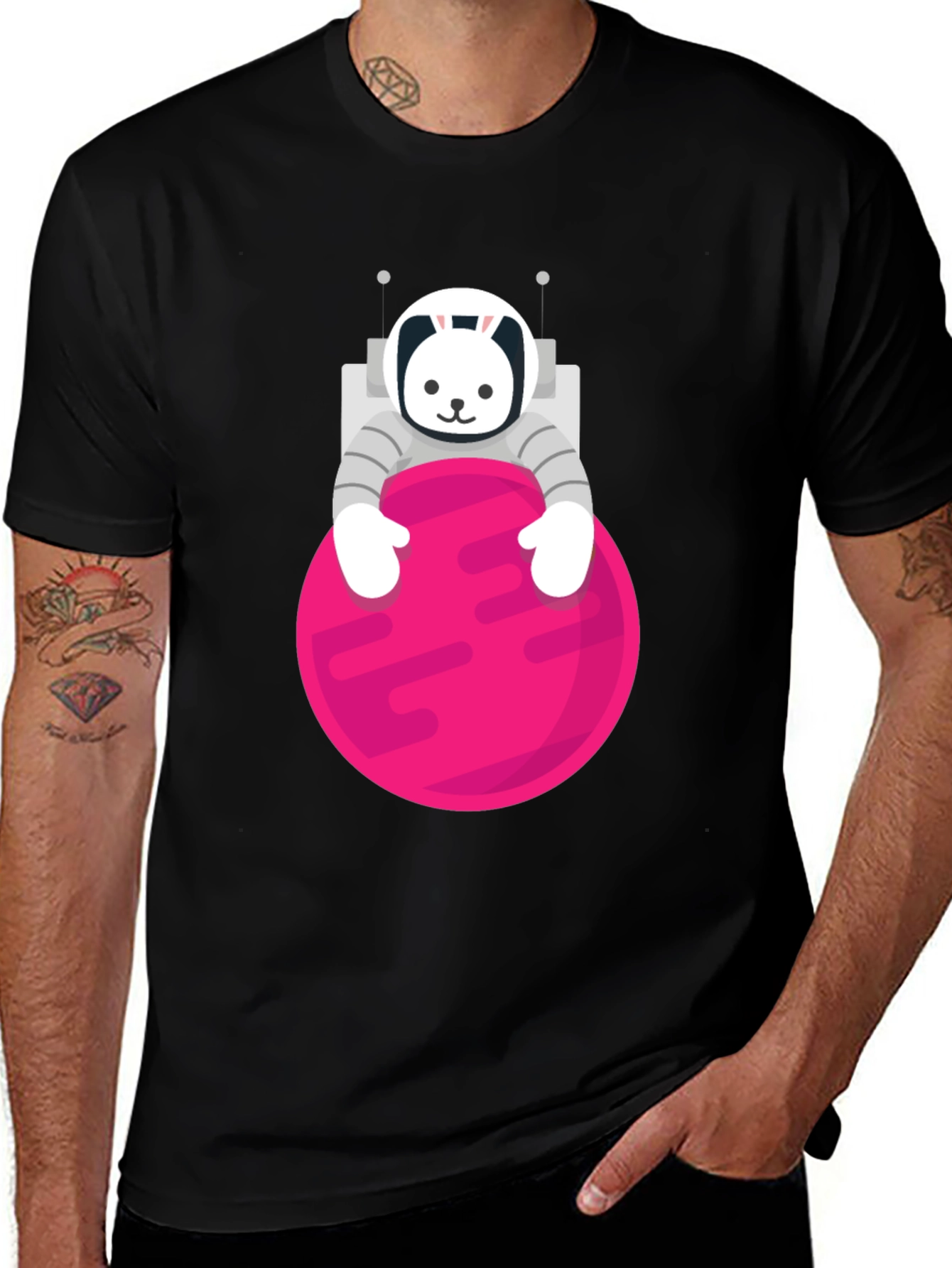 Variant 25 of Cosmic Bunny Black T-Shirt