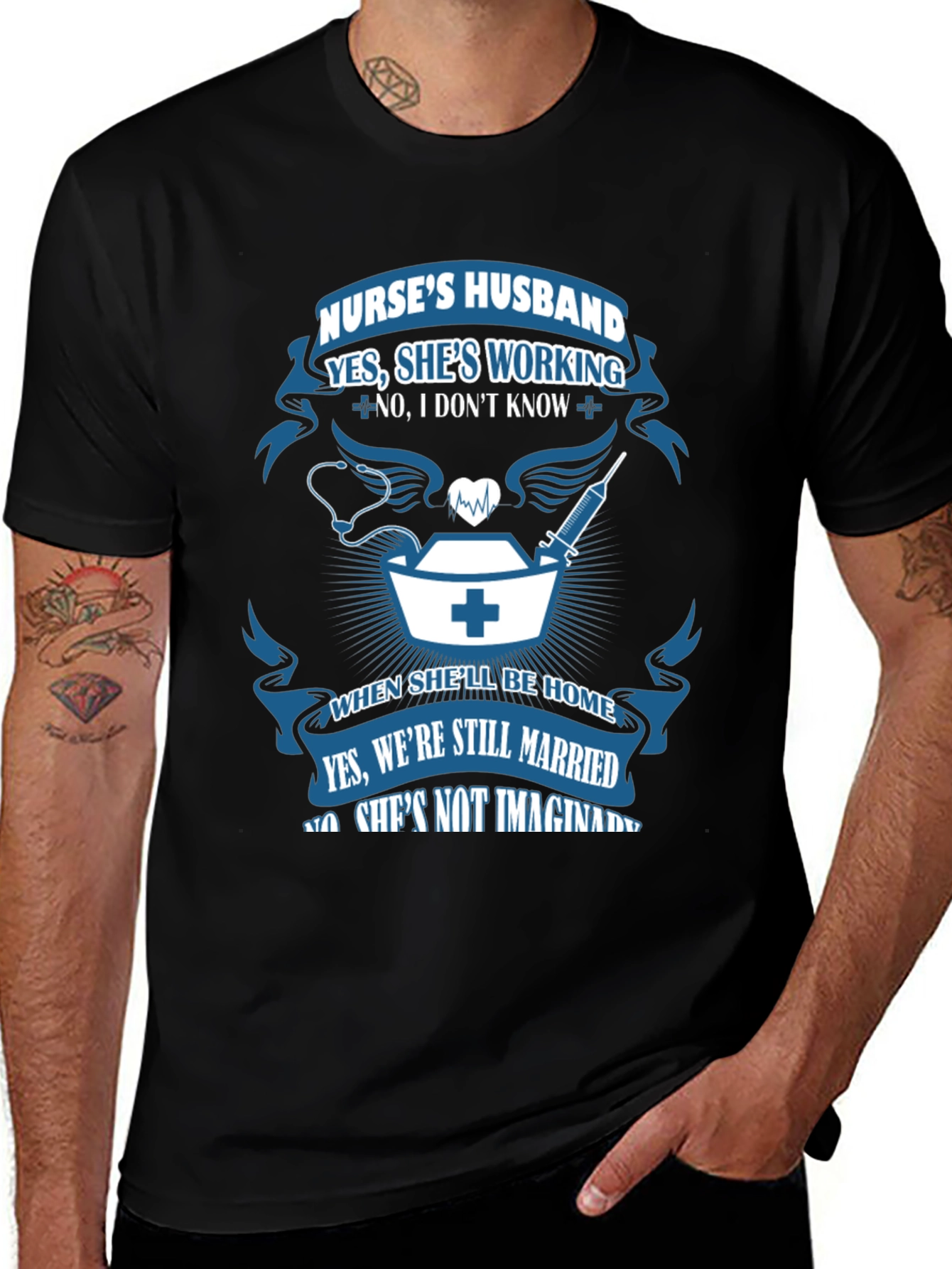 Variant 29 of Nurse's Husband T-Shirt - Funny Graphic Tee