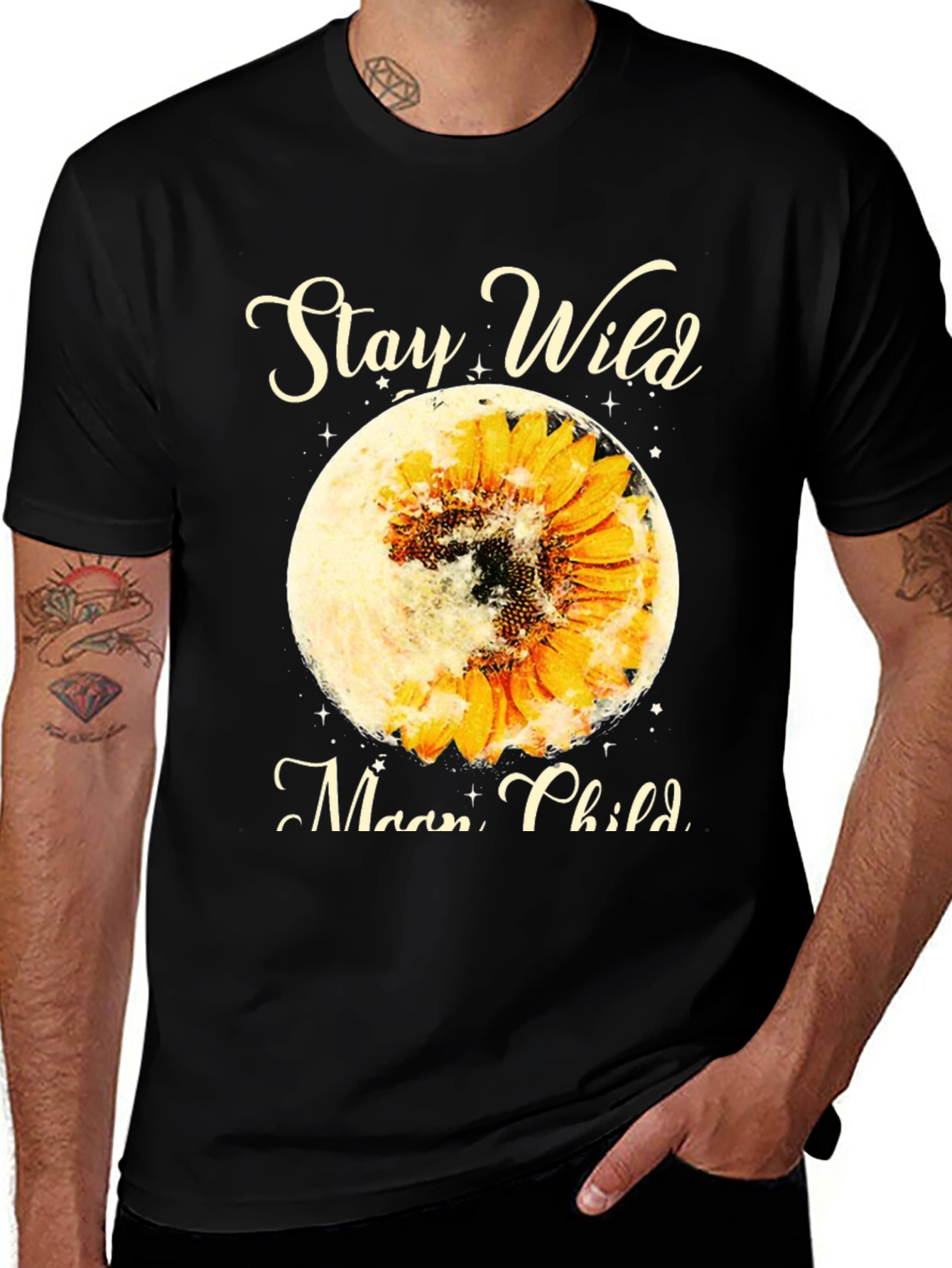 Variant 14 of Stay Wild Moon Child Sunflower Graphic Tee